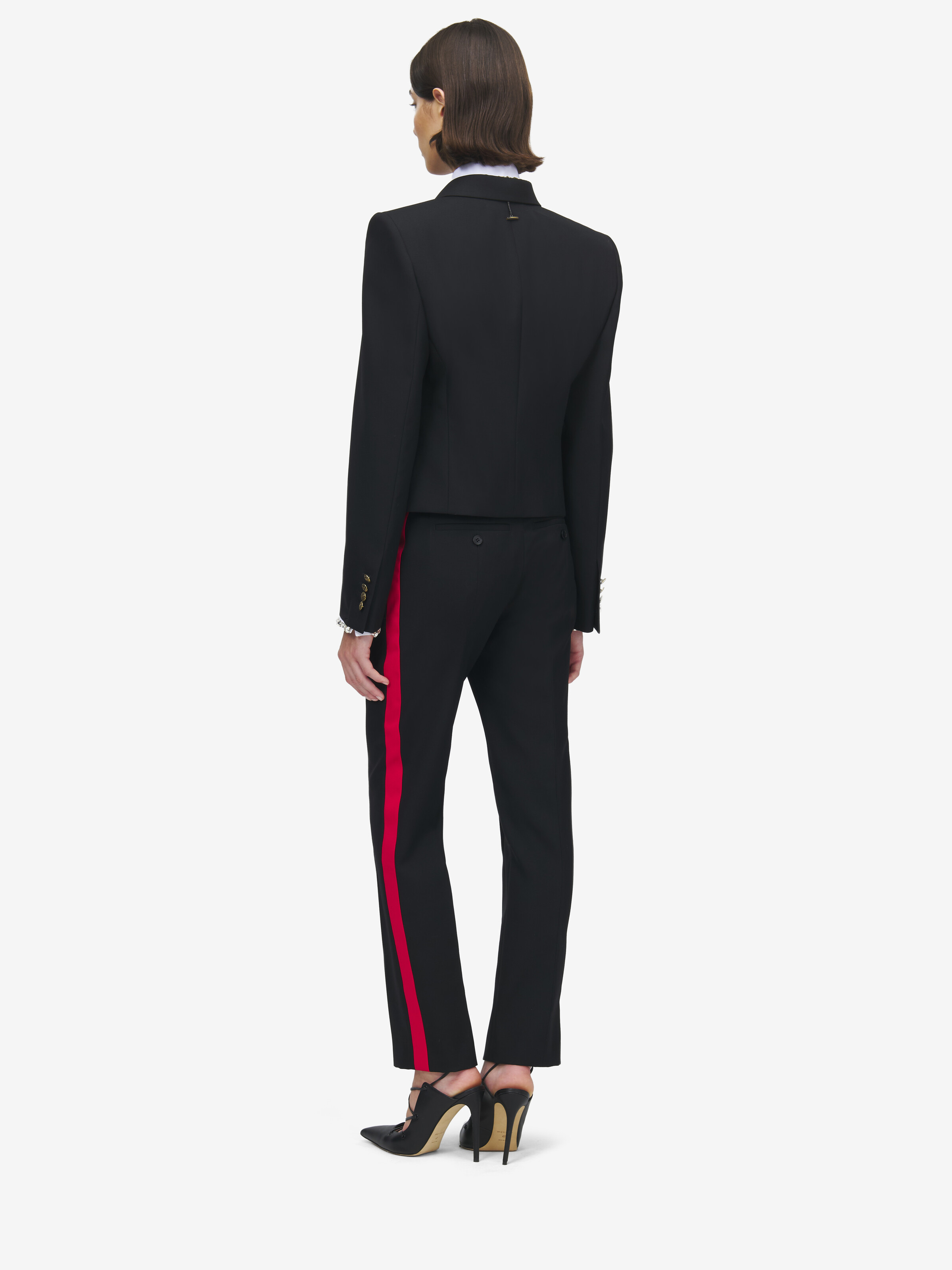 Women's Uniform Double-breasted Jacket in Black in 100% Wool | Alexander McQueen - image 4