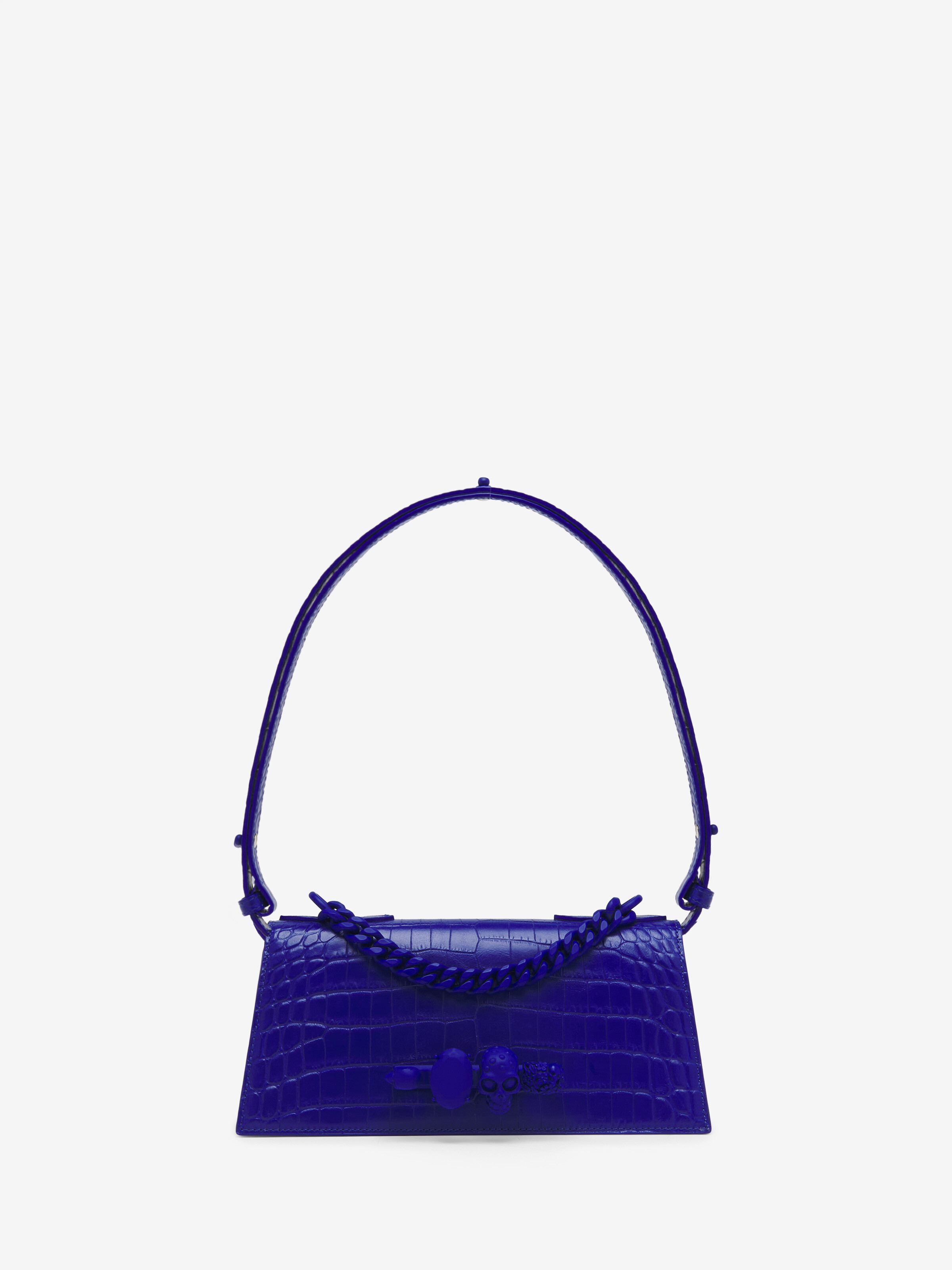 Women's Jewelled Shoulder Mini in Blue in 100% Calf Leather | Alexander McQueen - image 1