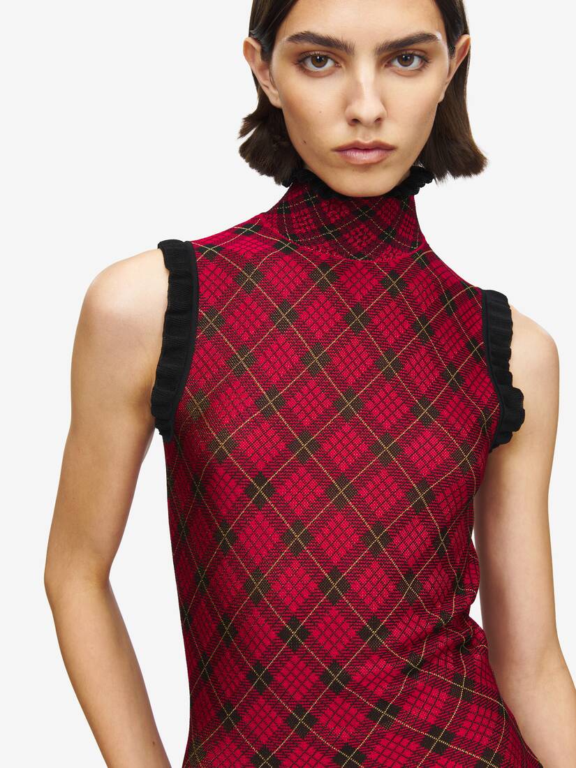 Tartan Jacquard Mini Dress | Alexander McQueen - image 5