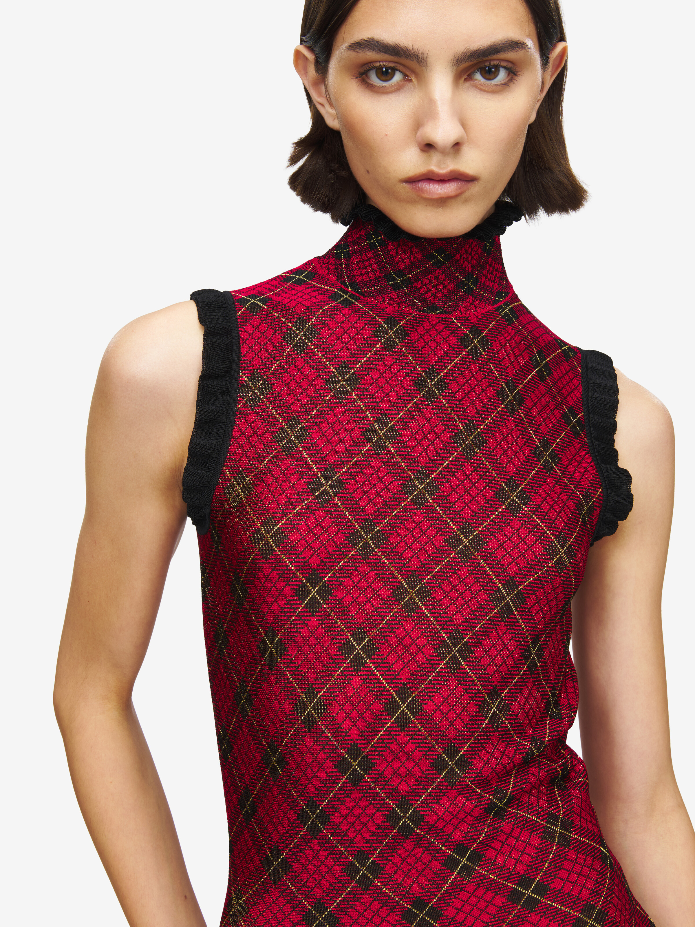 Minikleid aus Tartan-Jacquard für Damen in Rot/Schwarz/Gelb in 100% Viscose | Alexander McQueen - image 5