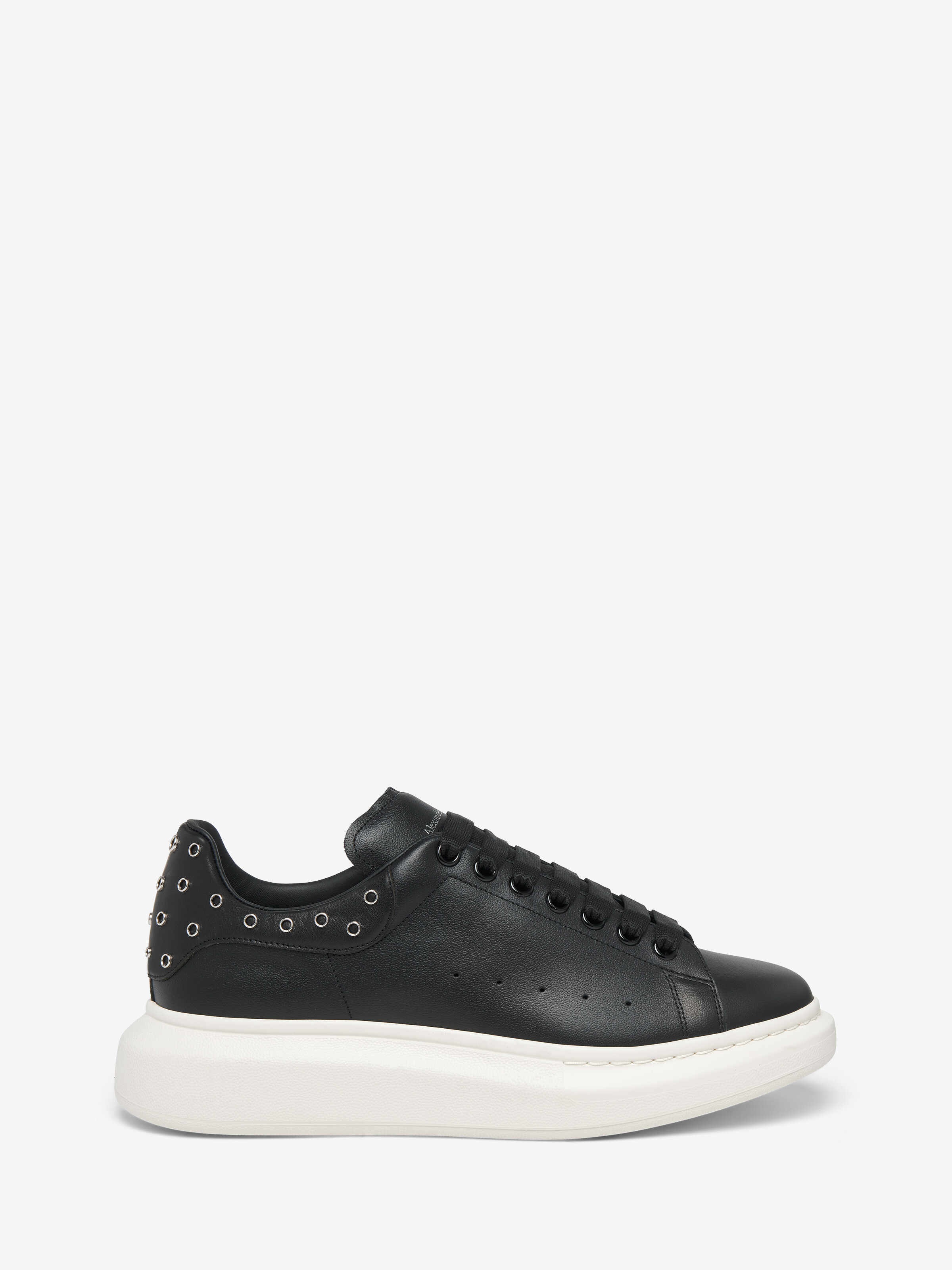 Men's Oversized Sneaker in Black/Silver in Calf Leather | Alexander McQueen - image 1
