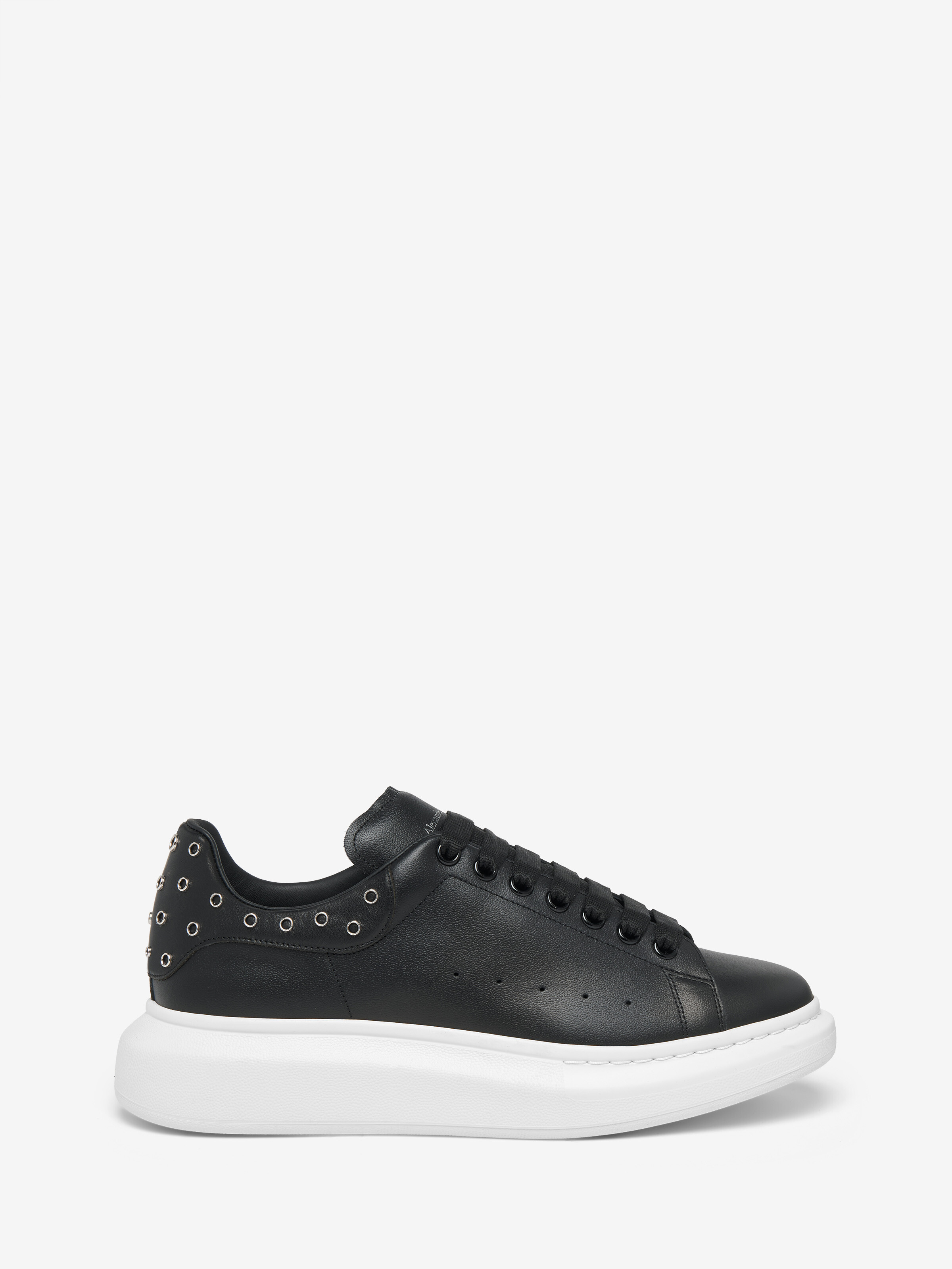 Men's Oversized Sneaker in Black/Silver in Calf Leather | Alexander McQueen - image 1