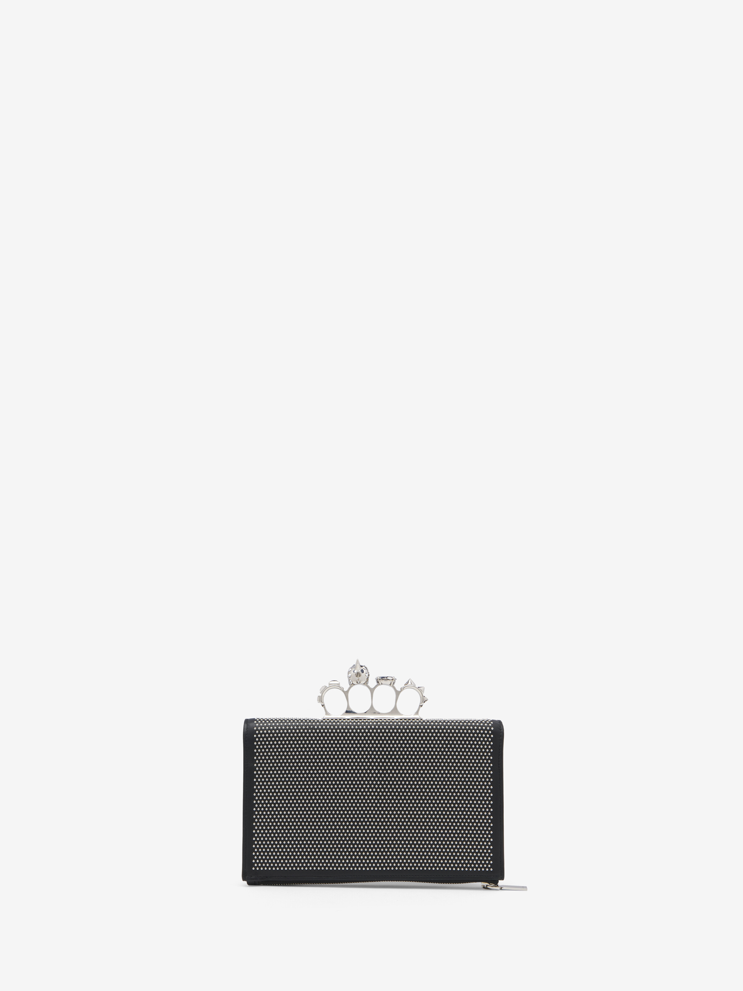 Flacher Knuckle Pouch für Damen in Schwarz/Silber in Lamm Leder | Alexander McQueen - image 3