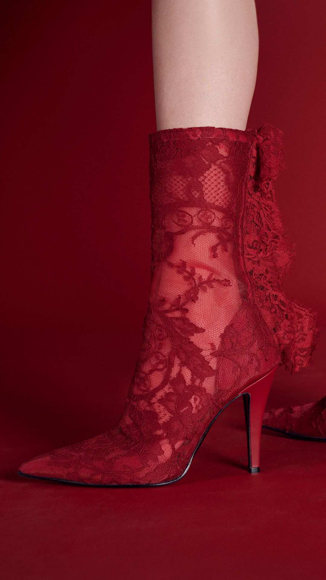 McQueen red lace Birdee boots