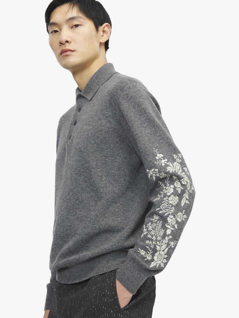 Floral Embroidery Polo Shirt | Alexander McQueen - image 5