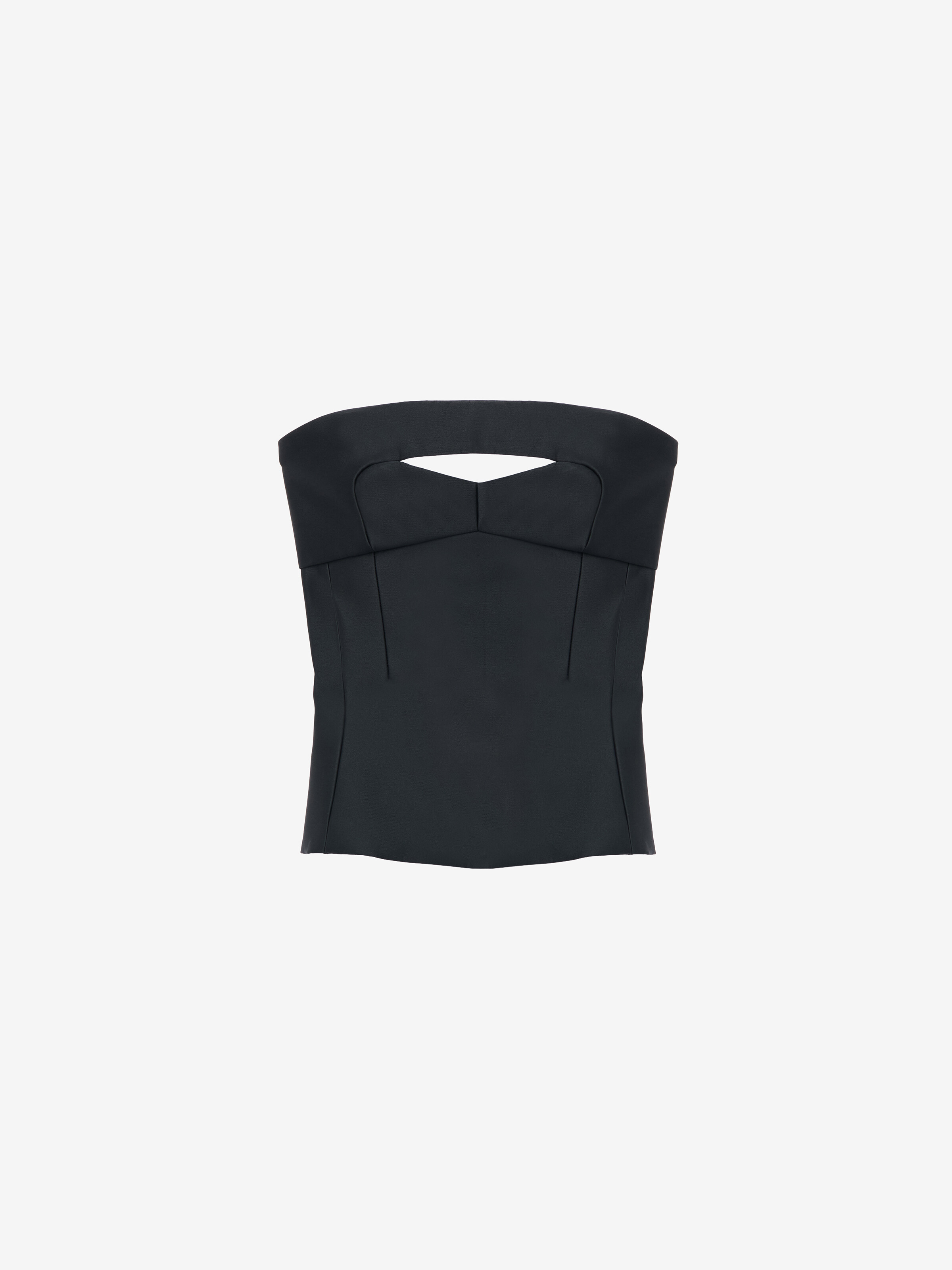 Women's Cut-Out Corset Top in Black in Fabric: 77% Polyester -  23% Silk -  Inner Fabric: 52% Viscose -  48% Acetate -  Lining: 74% Acetate -  26% Silk | Alexander McQueen - image 1