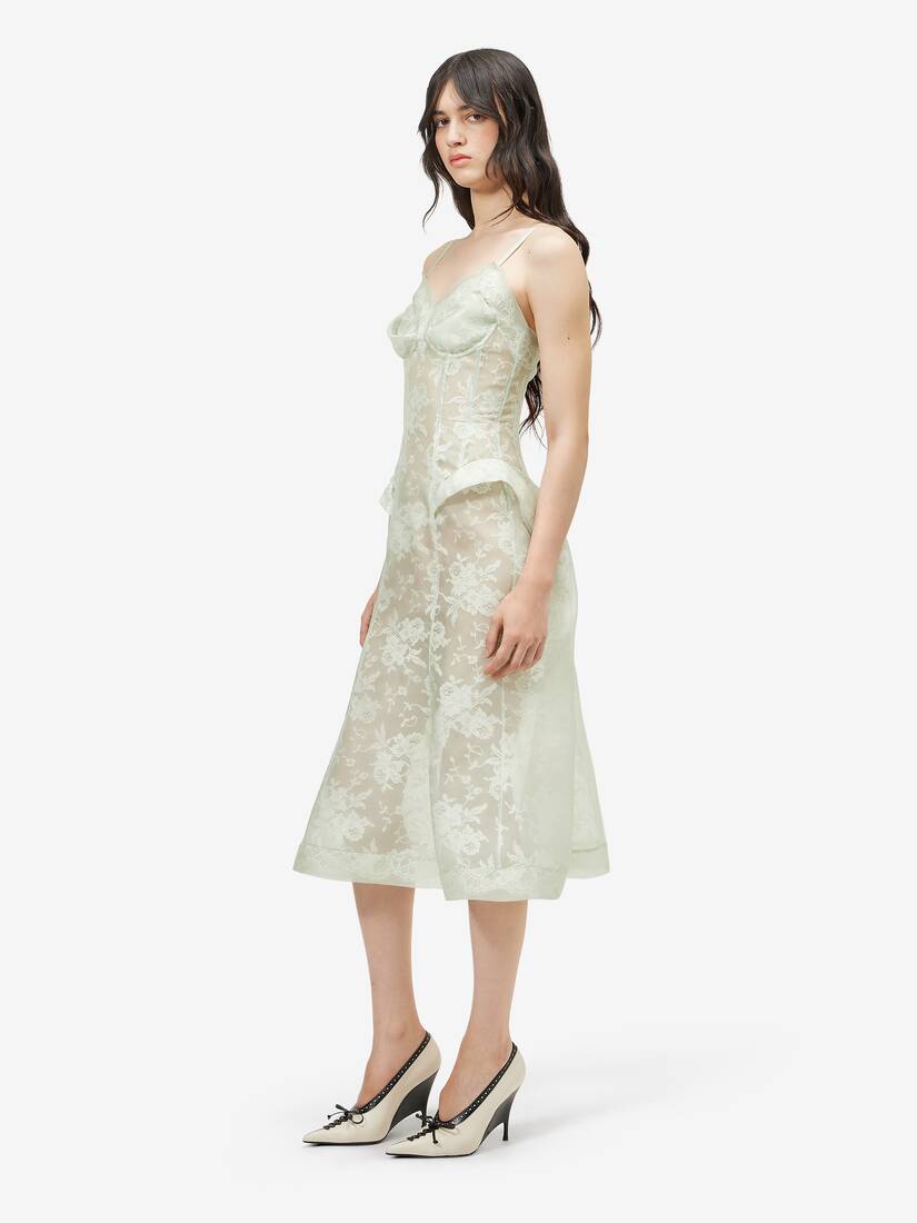 Floral Lace Midi Dress | Alexander McQueen - image 3