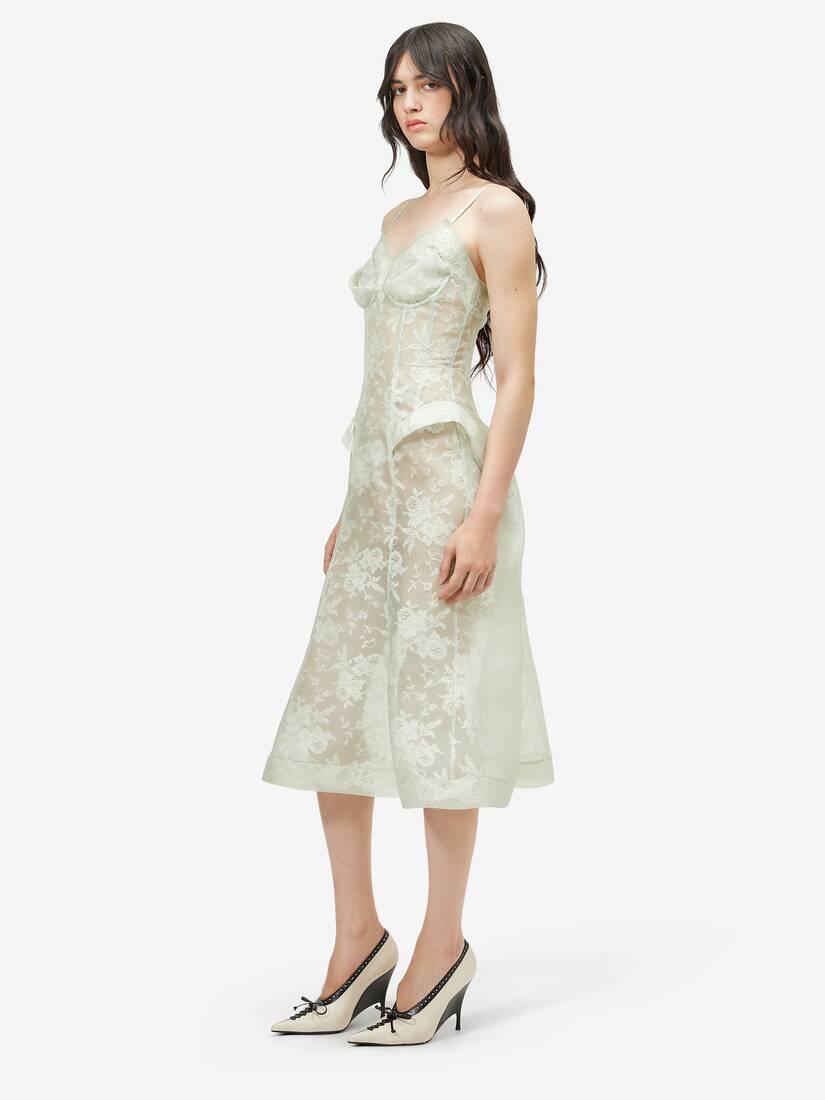 Floral Lace Midi Dress | Alexander McQueen - image 3