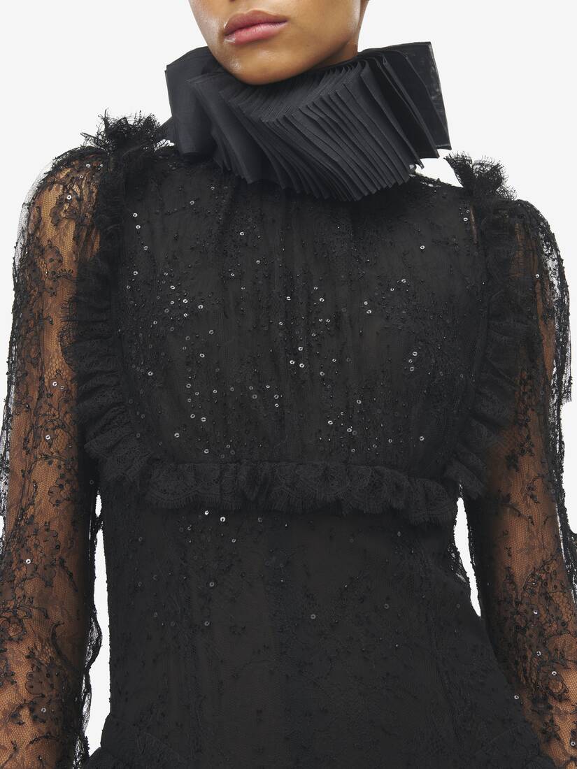 Floral Lace Embroidery Evening Dress