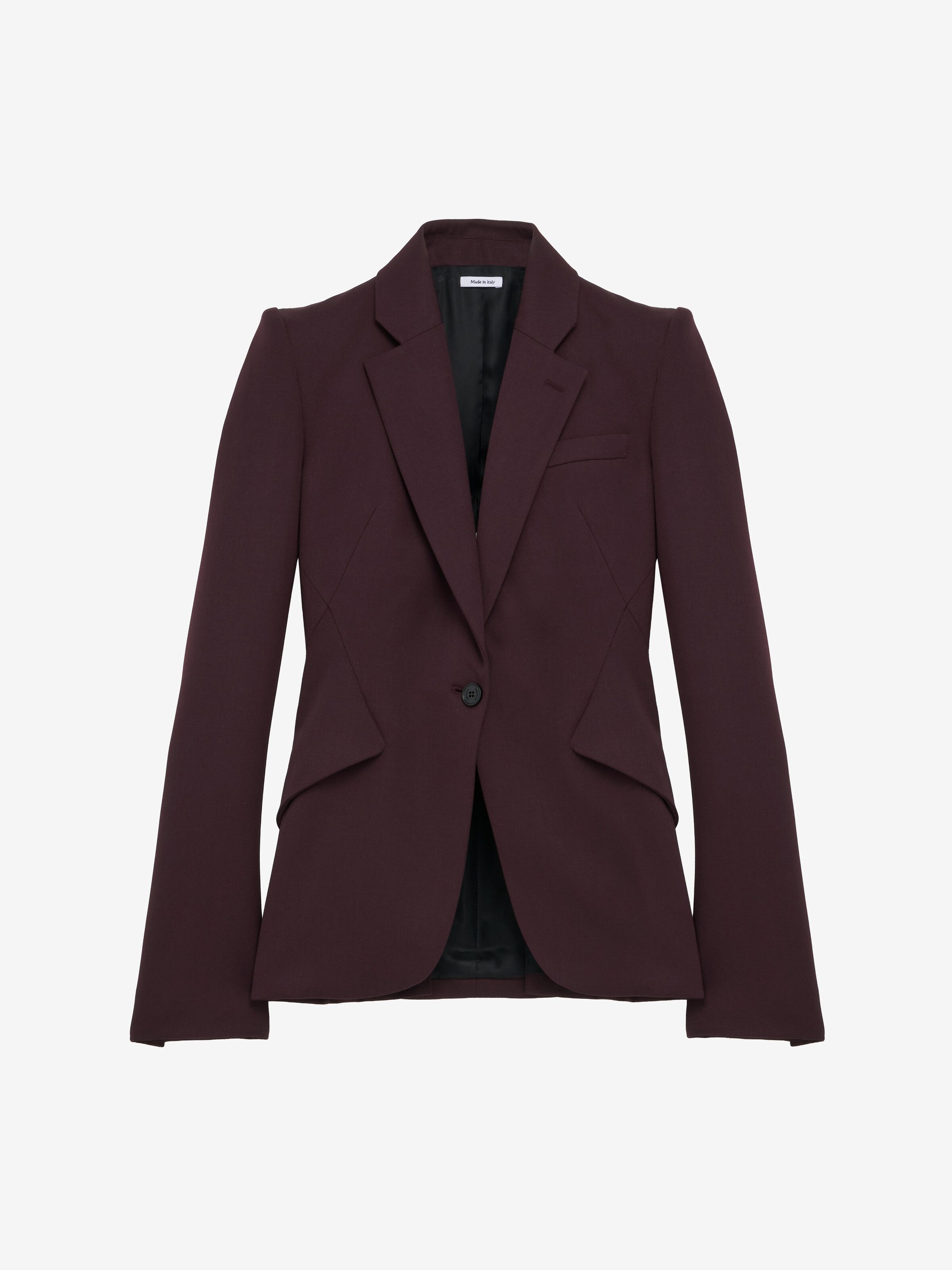 Women's Single-breasted Jacket in Dark Red in 100% Wool | Alexander McQueen - image 1