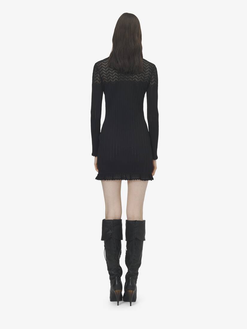 Pointelle Knit Mini Dress | Alexander McQueen - image 4