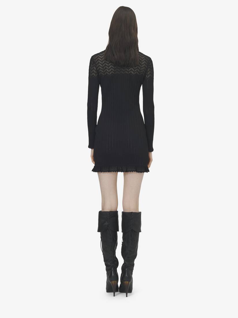 Pointelle Knit Mini Dress | Alexander McQueen - image 4