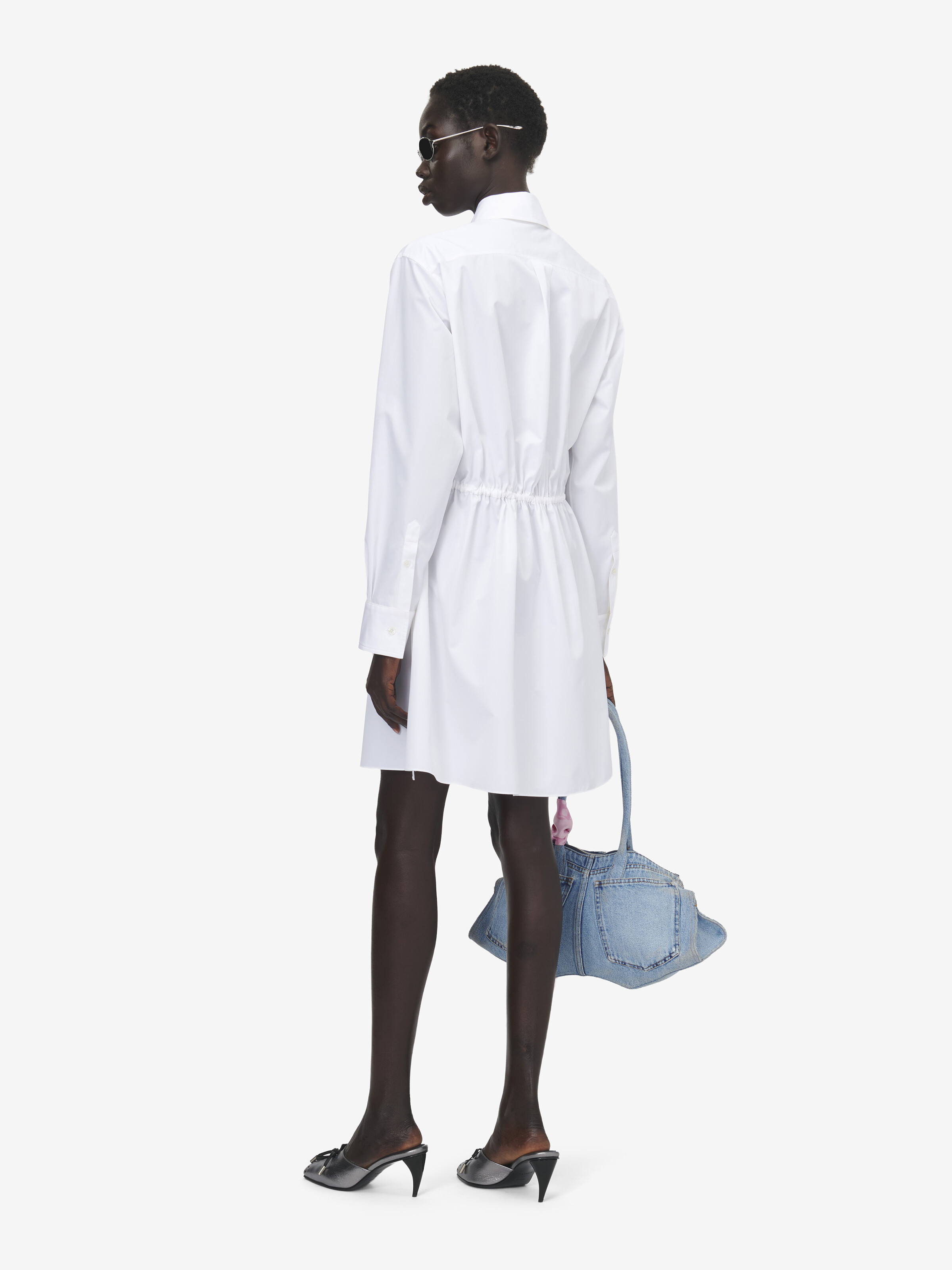 Blusenkleid mit Bindedetails für Damen in Optical White in 100% Baumwolle | Alexander McQueen - image 4