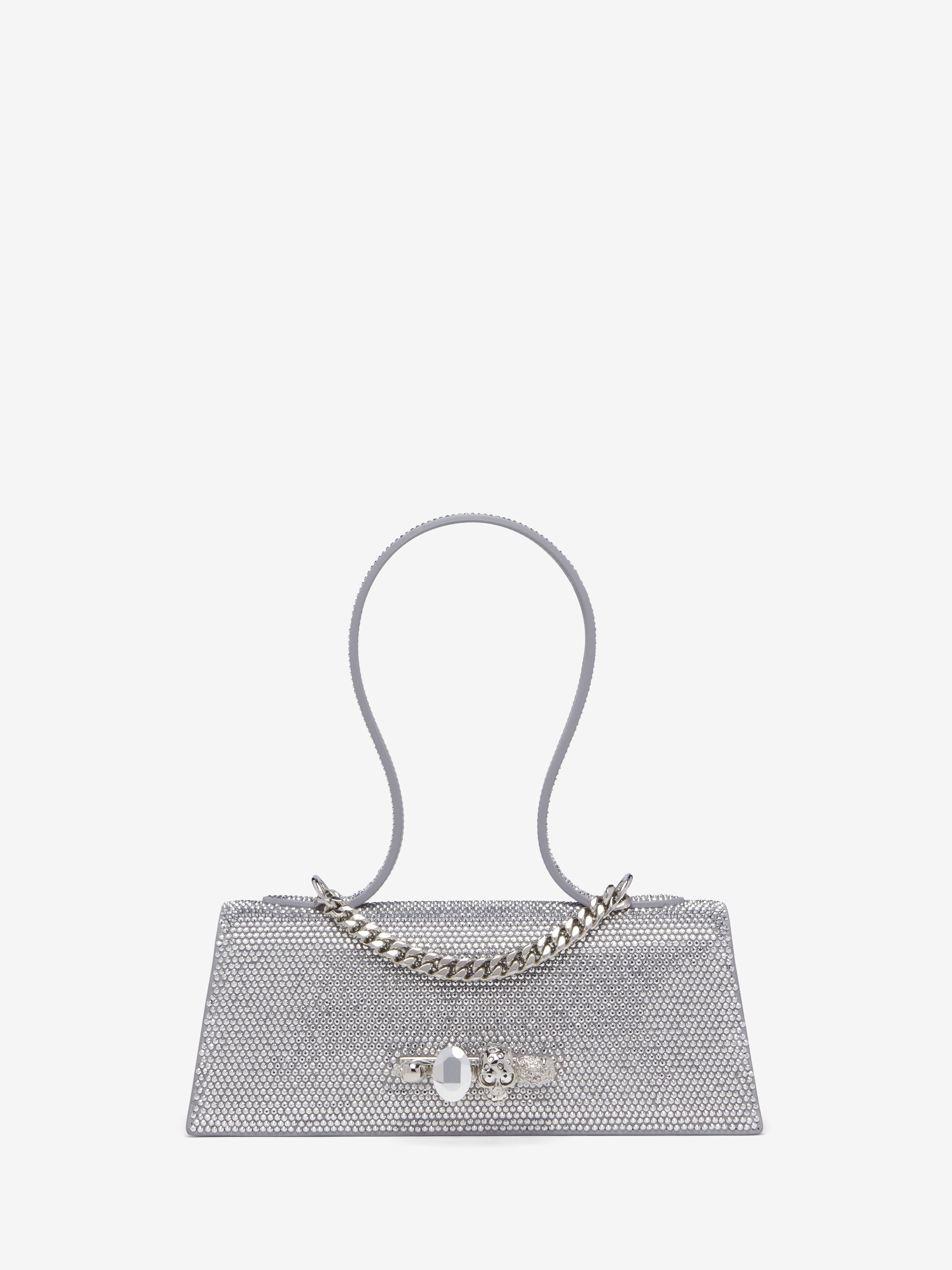 Alexander McQueen silver jewelled top handle