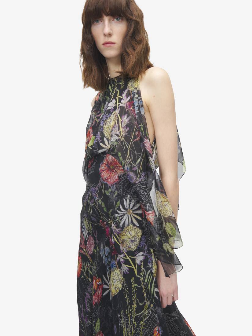 Meadow Asymmetrisches Abendkleid mit Blumendruck | Alexander McQueen - image 4