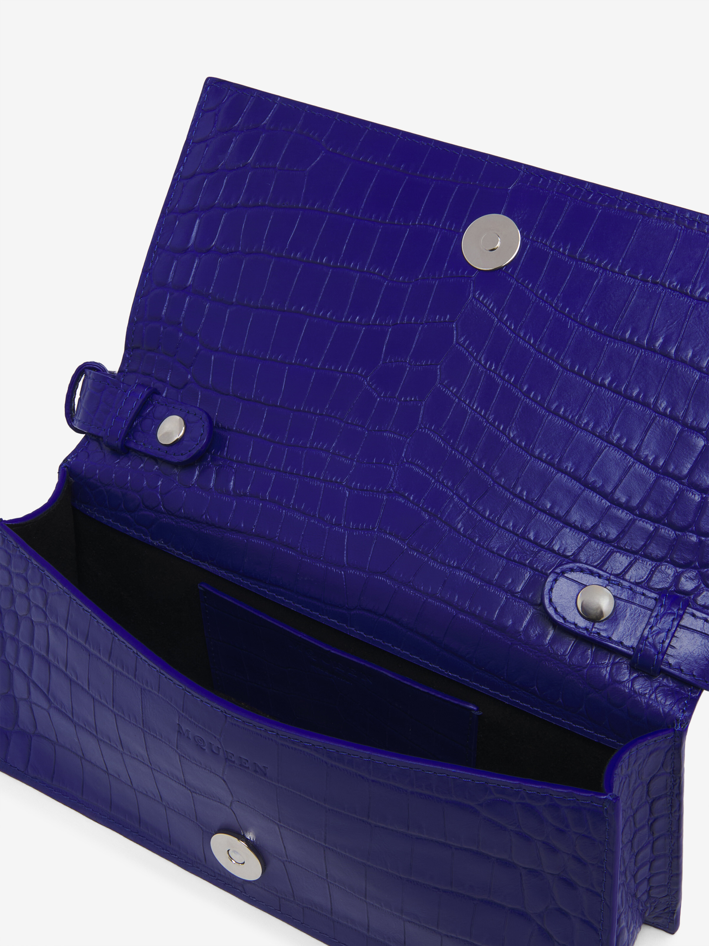 Women's Jewelled Shoulder Mini in Blue in 100% Calf Leather | Alexander McQueen - image 5