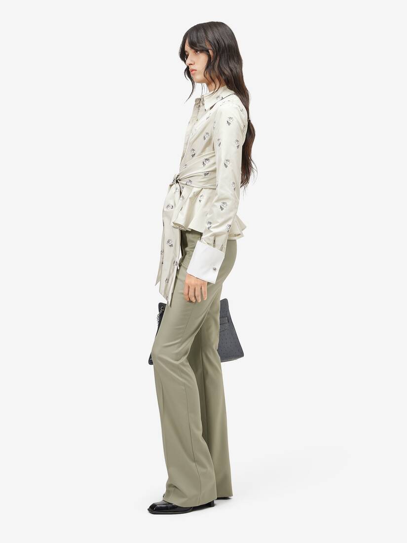 Chemise à nouer en jacquard de taffetas rose | Alexander McQueen - image 3