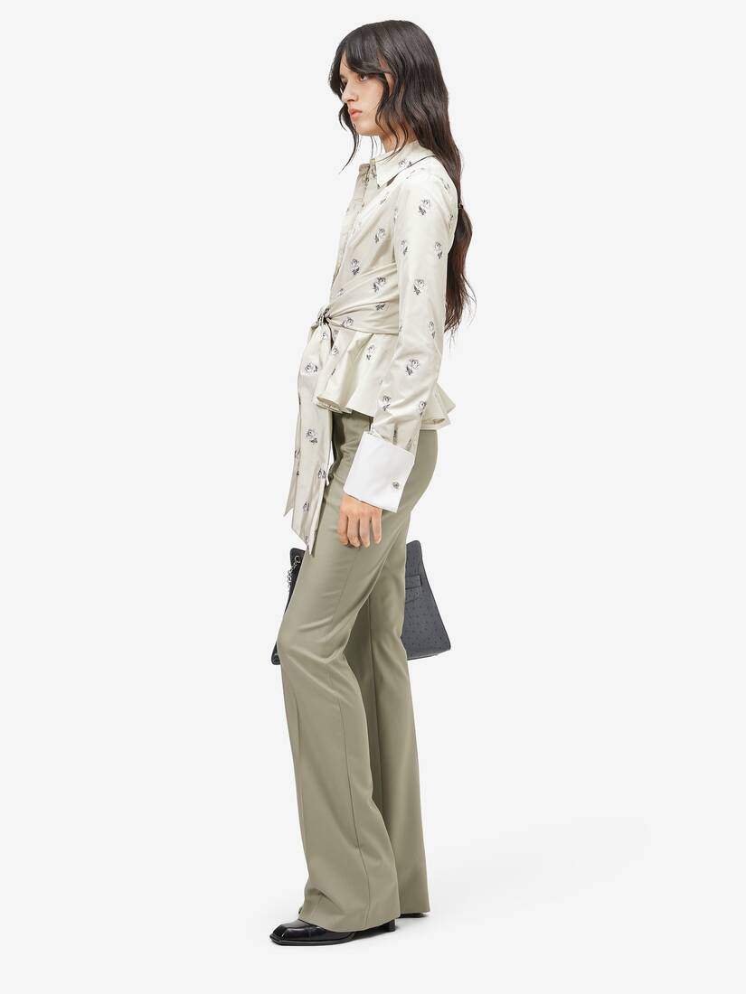 Taffeta Rose Jacquard Self-tie Shirt | Alexander McQueen - image 3