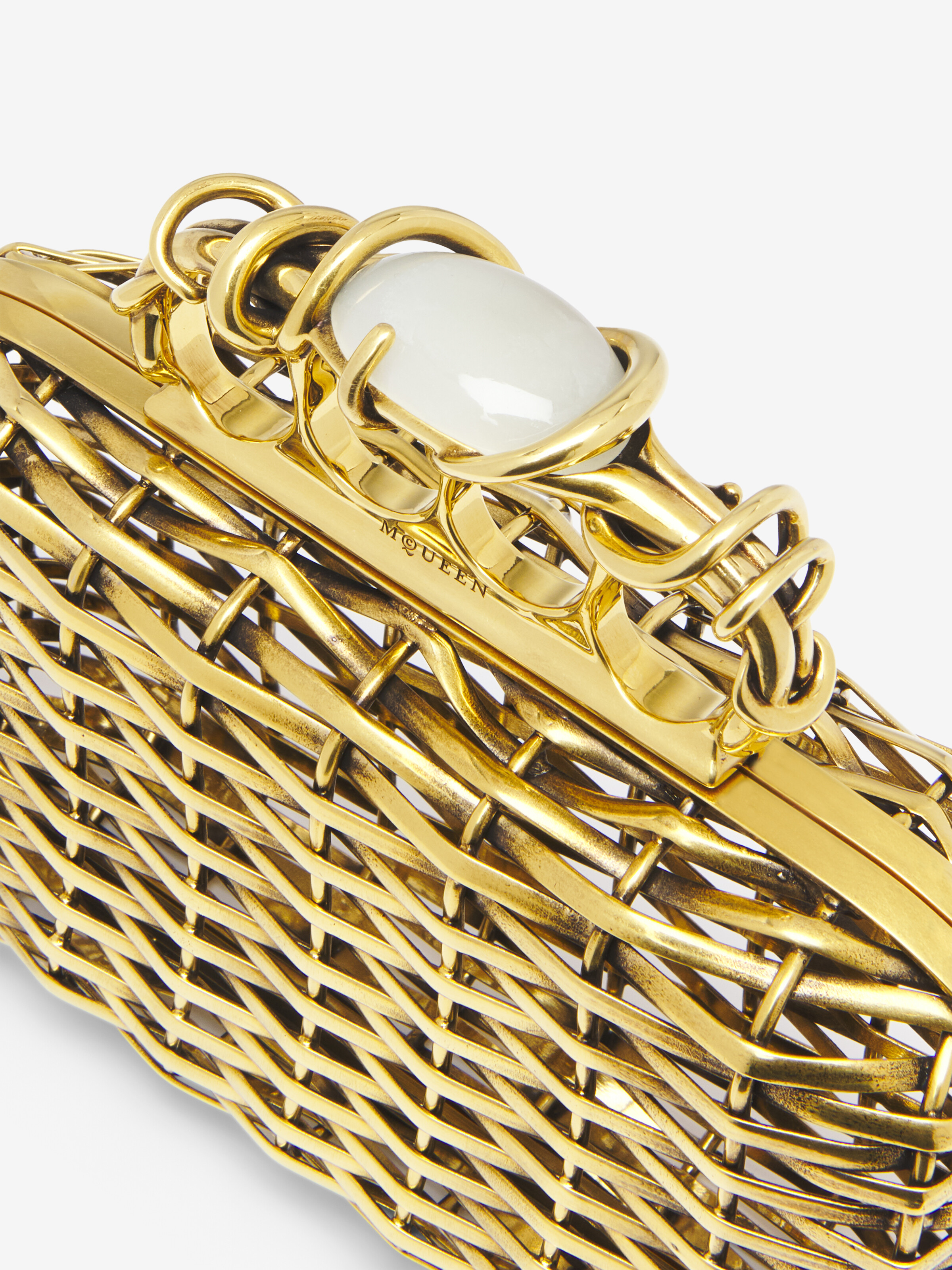 Women's Thorn Knuckle Clutch in Gold in Brass | Alexander McQueen - image 5