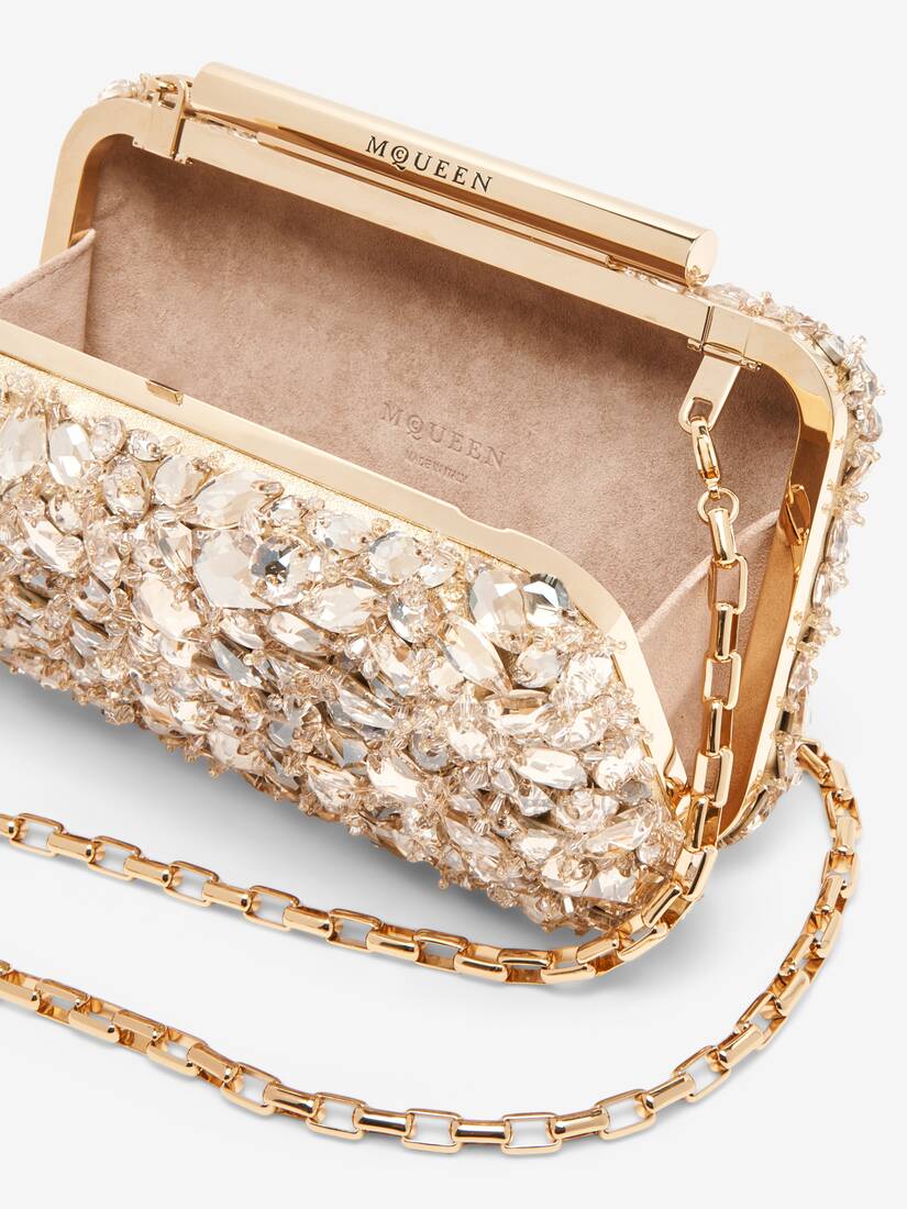 Crystal Embroidery T-Bar Box Clutch