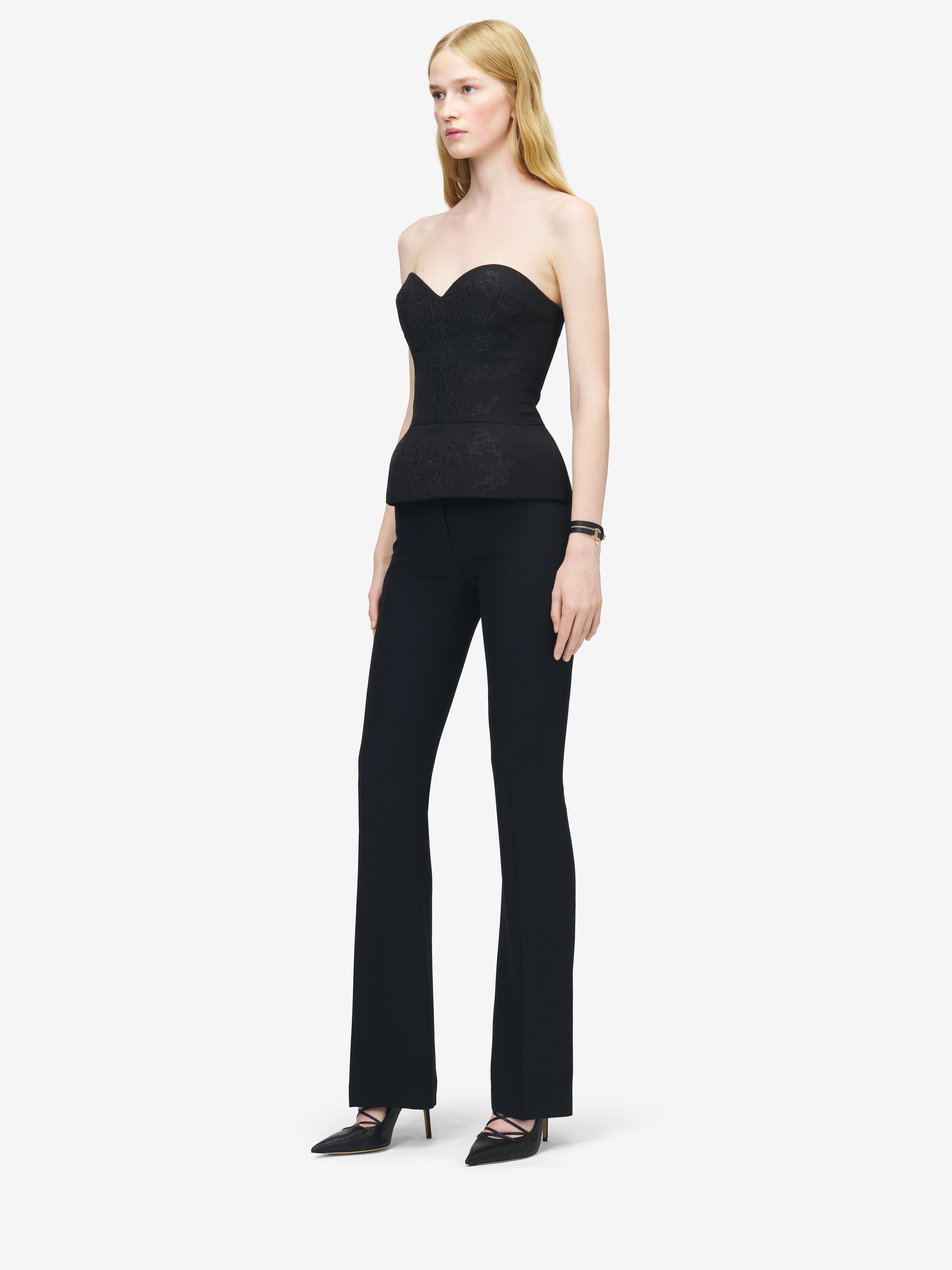 Lace Ribcage Embroidery Corset Top