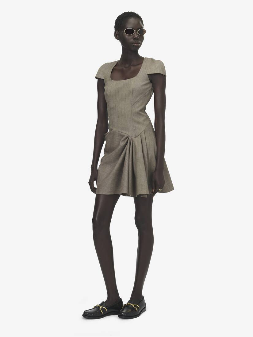 Asymmetric Gathered Mini Dress | Alexander McQueen - image 3