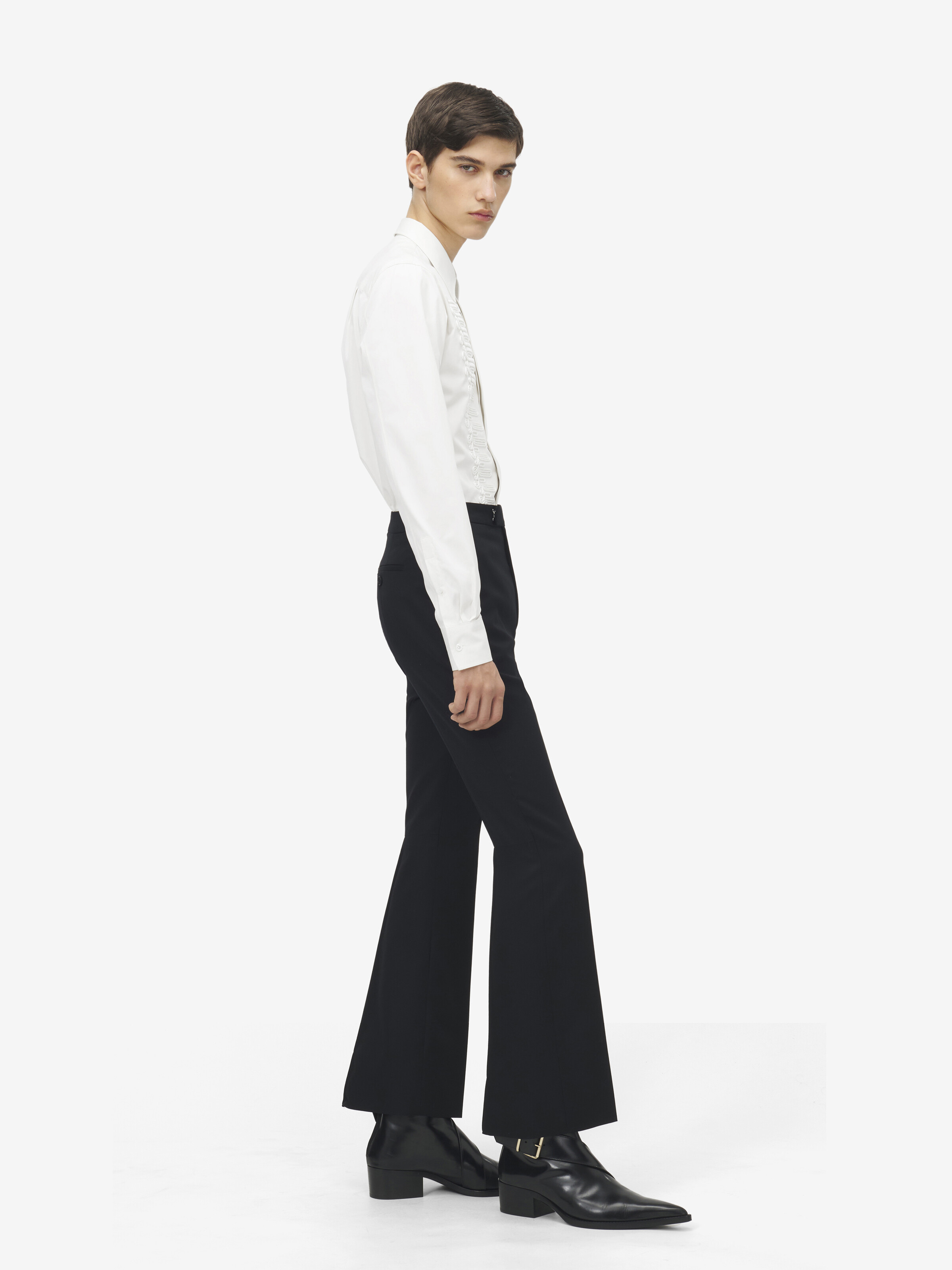 Men's Wool Gabardine Tailored Trousers in Black in 100% Wool | Alexander McQueen - image 3