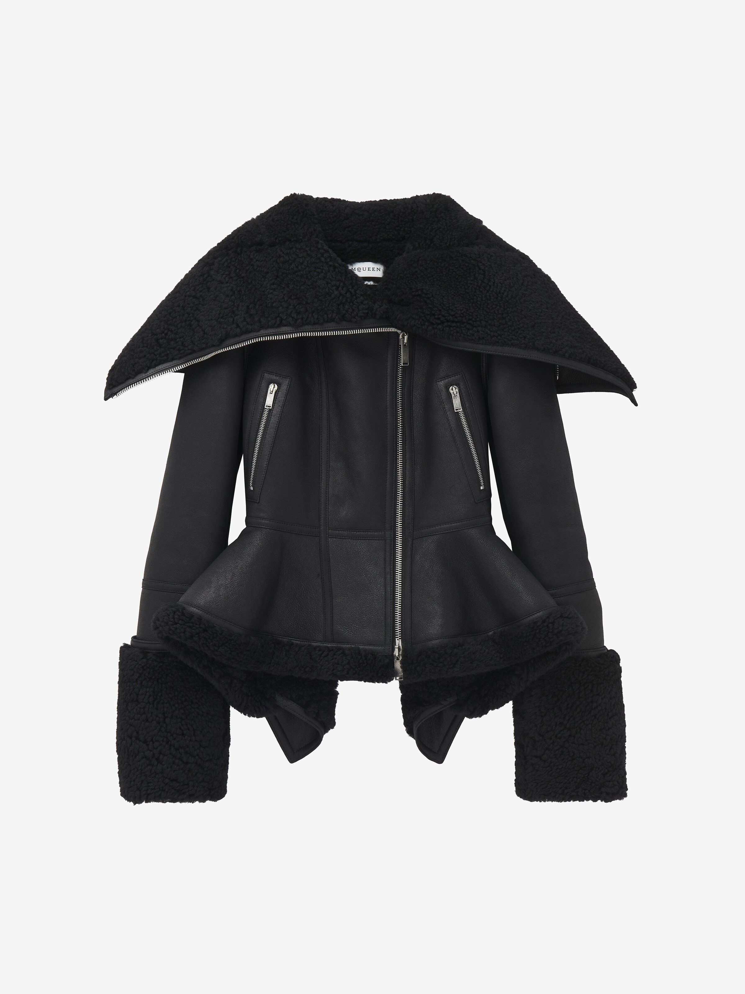 Veste en mouton retourné à basque