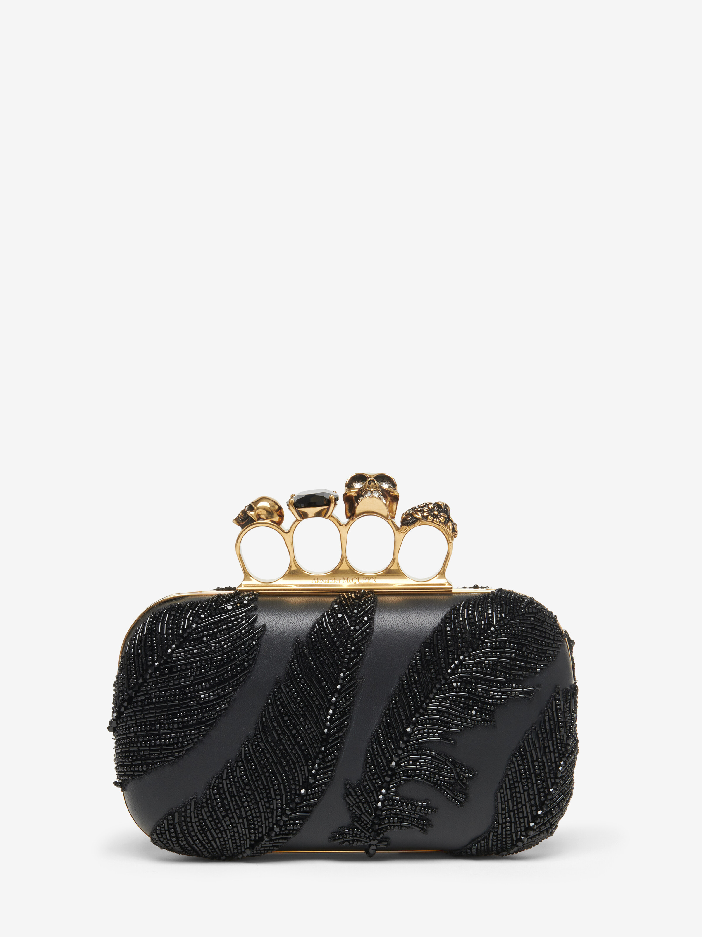 Women's Knuckle Clutch in Black in Lamb Leather | Alexander McQueen - image 1