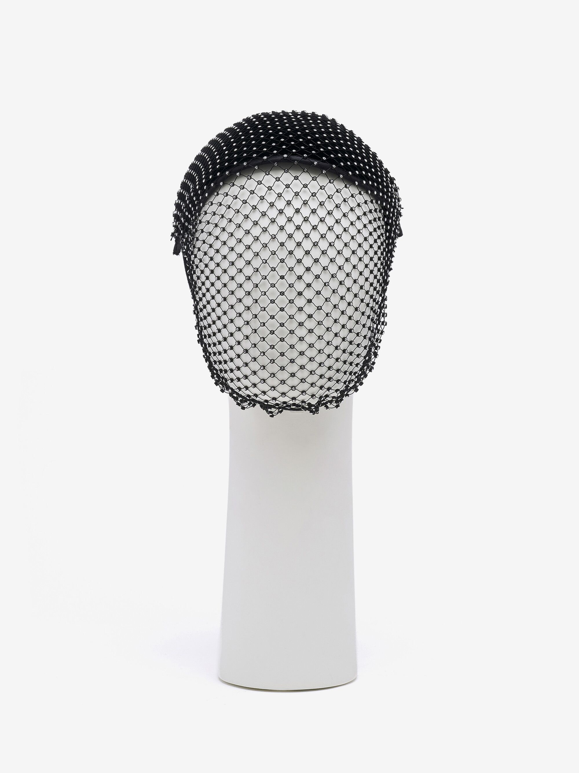 Women's Crystal Mesh Fascinator in Black in 95% Polyester, 5% Elastane | Alexander McQueen - image 1