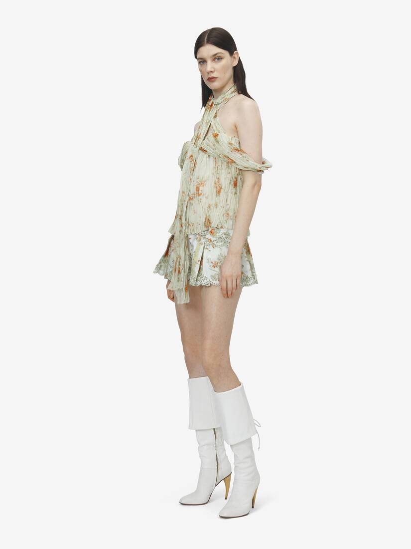 Sangallo镂空刺绣花卉超短裤 | Alexander McQueen - image 3