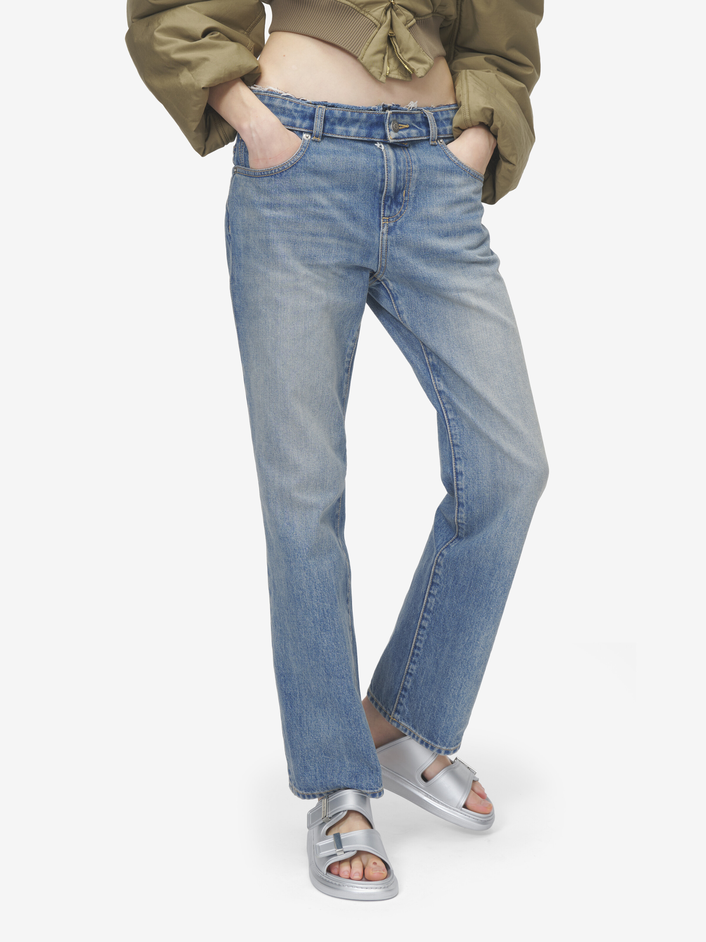 Women's Hybrid Slide in Silver in Rubber | Alexander McQueen - image 2