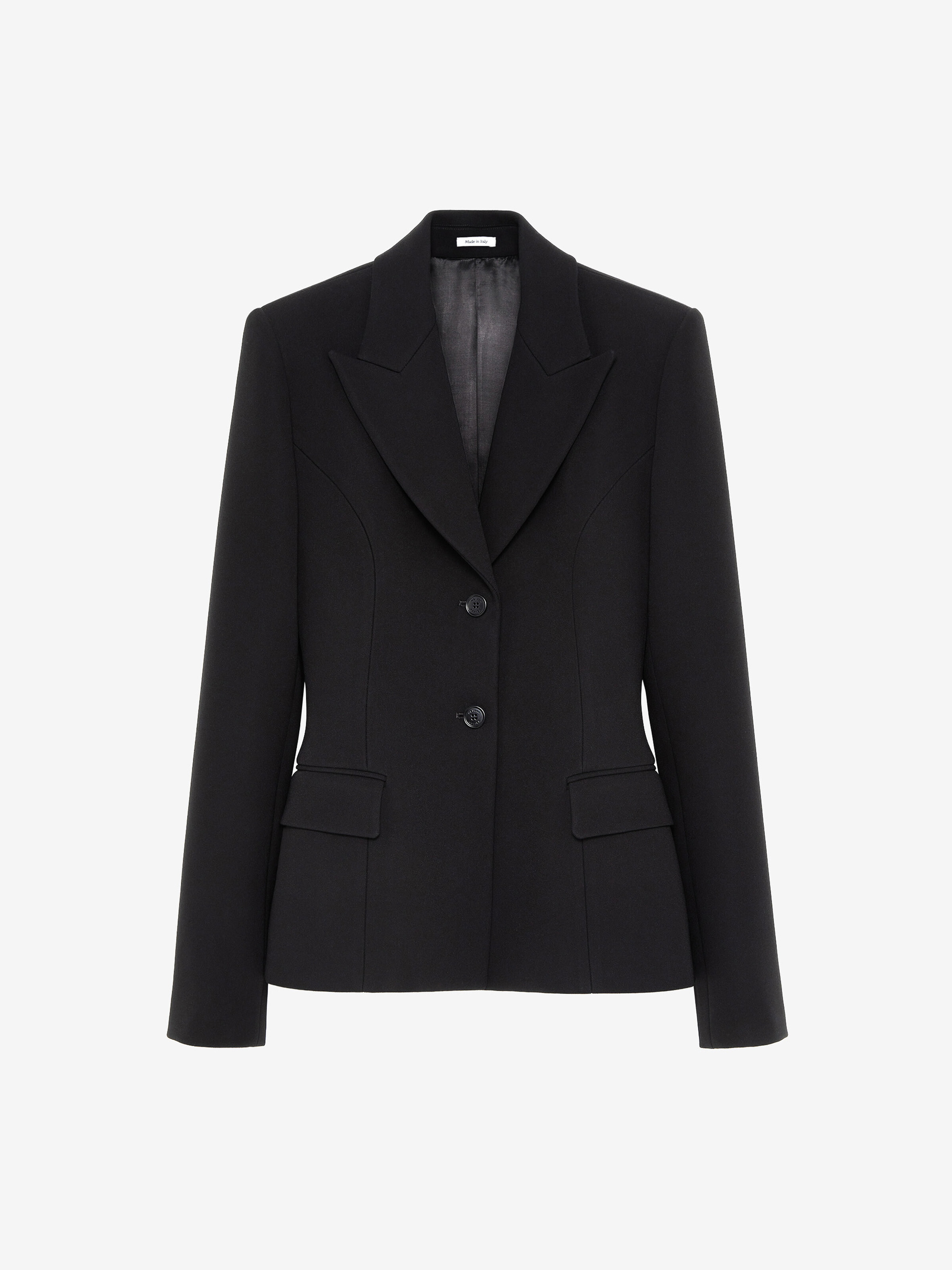 Women's Bonded crepe Single-breasted Jacket in Black in 78% acetate, 22% polyester -  lining: 100% viscose | Alexander McQueen - image 1