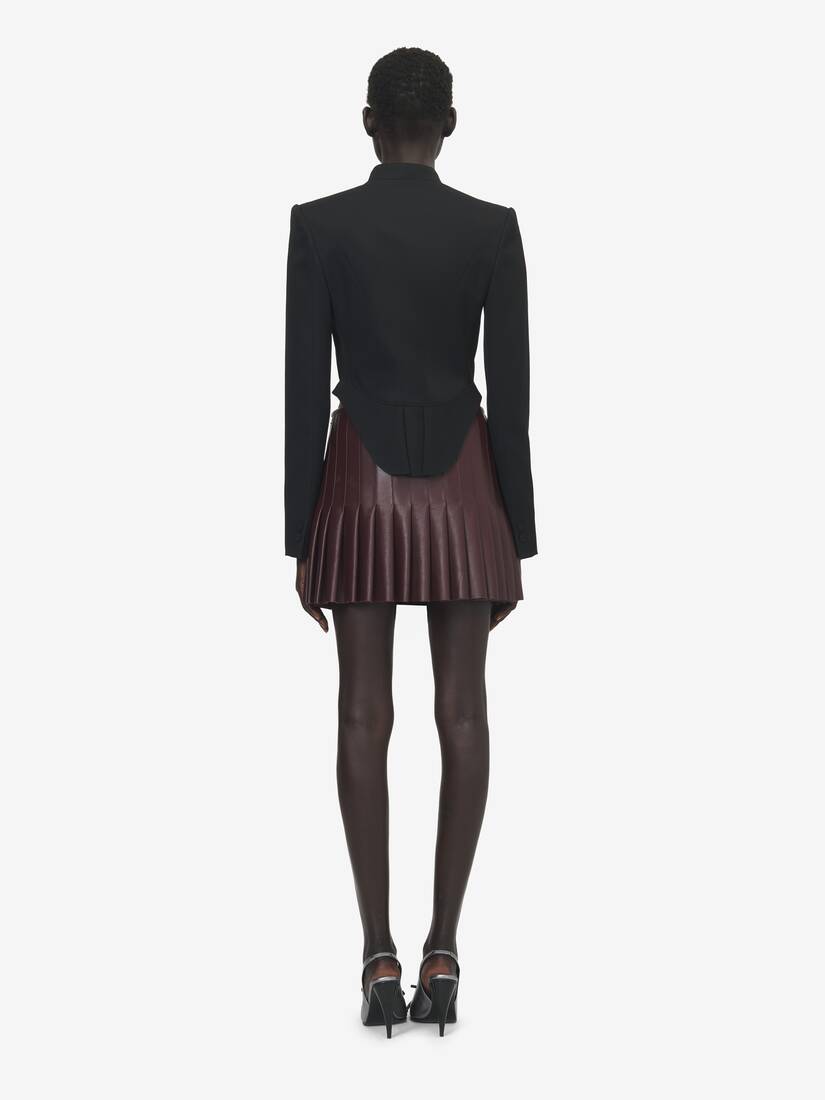 Leather Pleated Mini Skirt | Alexander McQueen - image 4