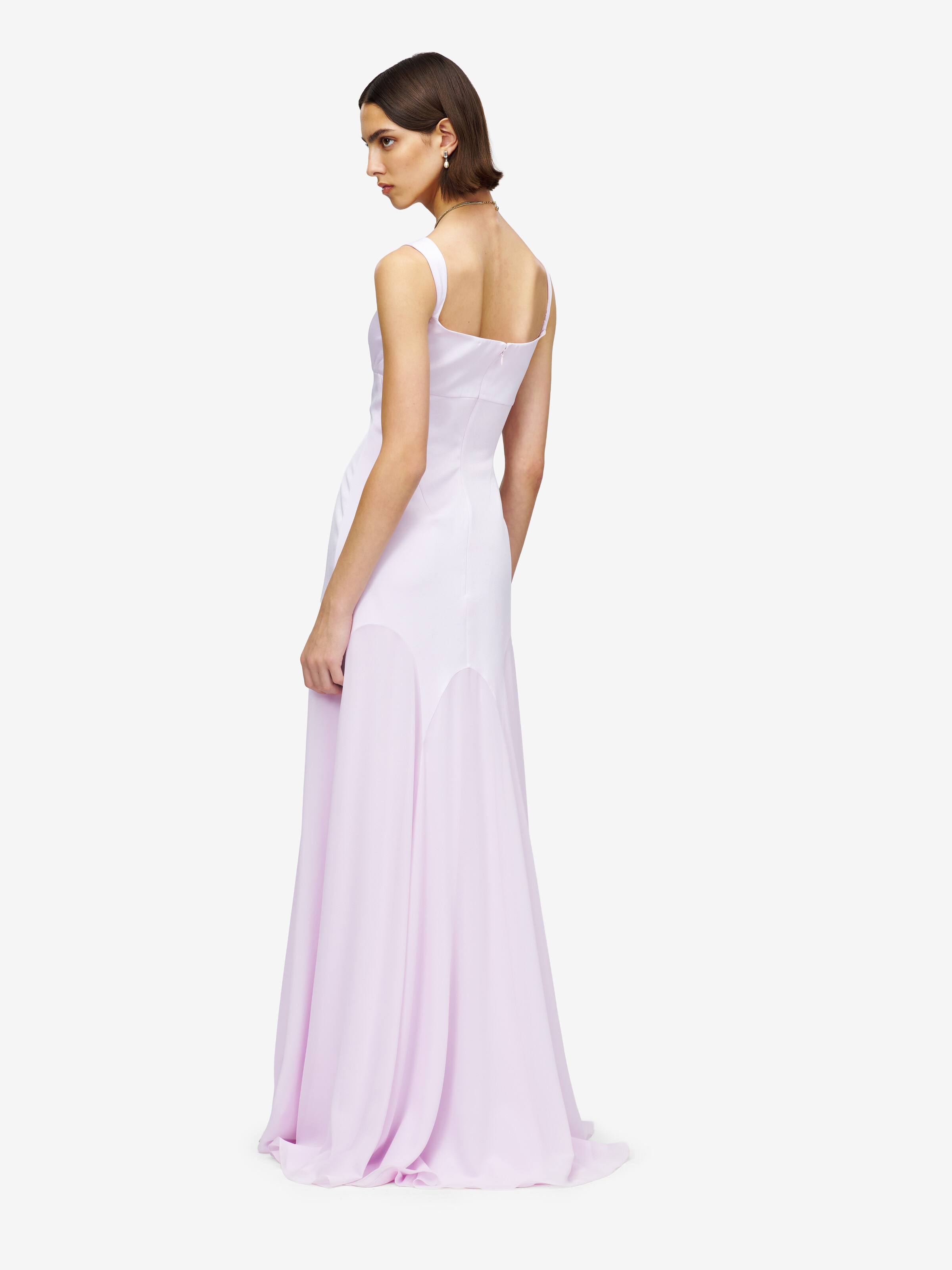 Women's Satin Evening Dress in Pink in 61% Viscose, 39% Acetate | Alexander McQueen - image 4