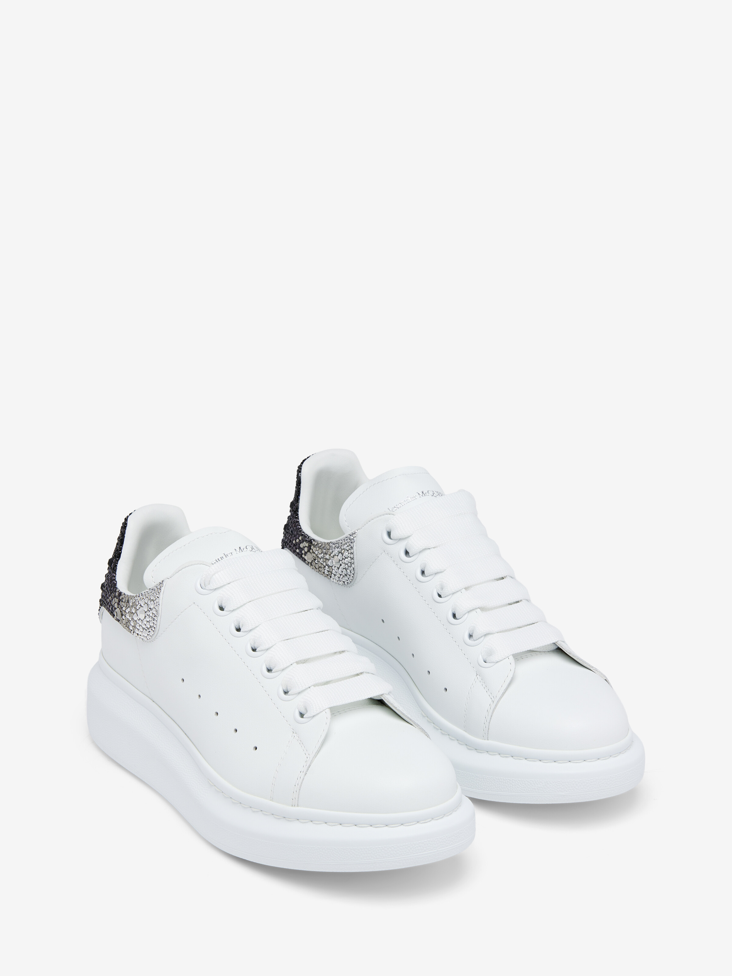 Men's Oversized Sneaker in White/Grey in Calf Leather | Alexander McQueen - image 2