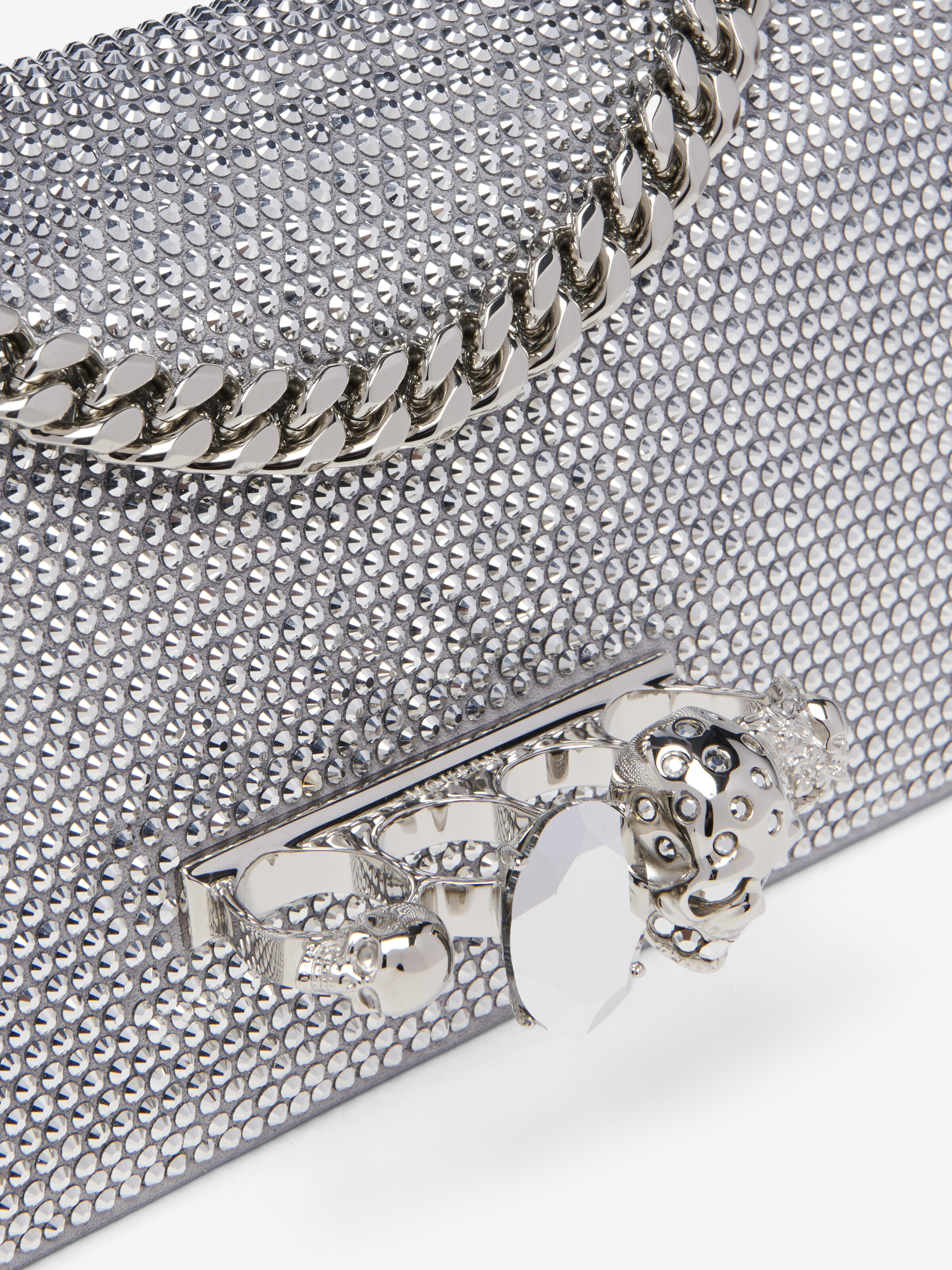 Women's Jewelled Top Handle in Silver-finish in Calf Leather | Alexander McQueen - image 6