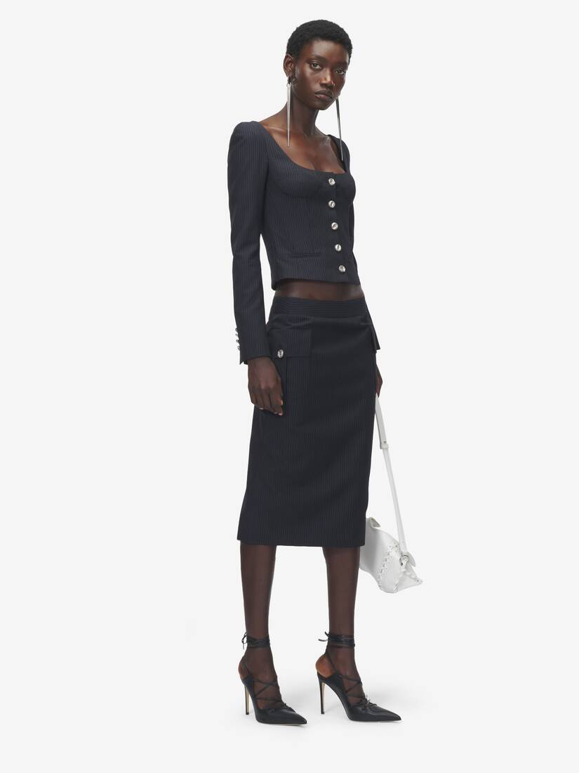 Pinstriped Fitted Jacket | Alexander McQueen - image 3