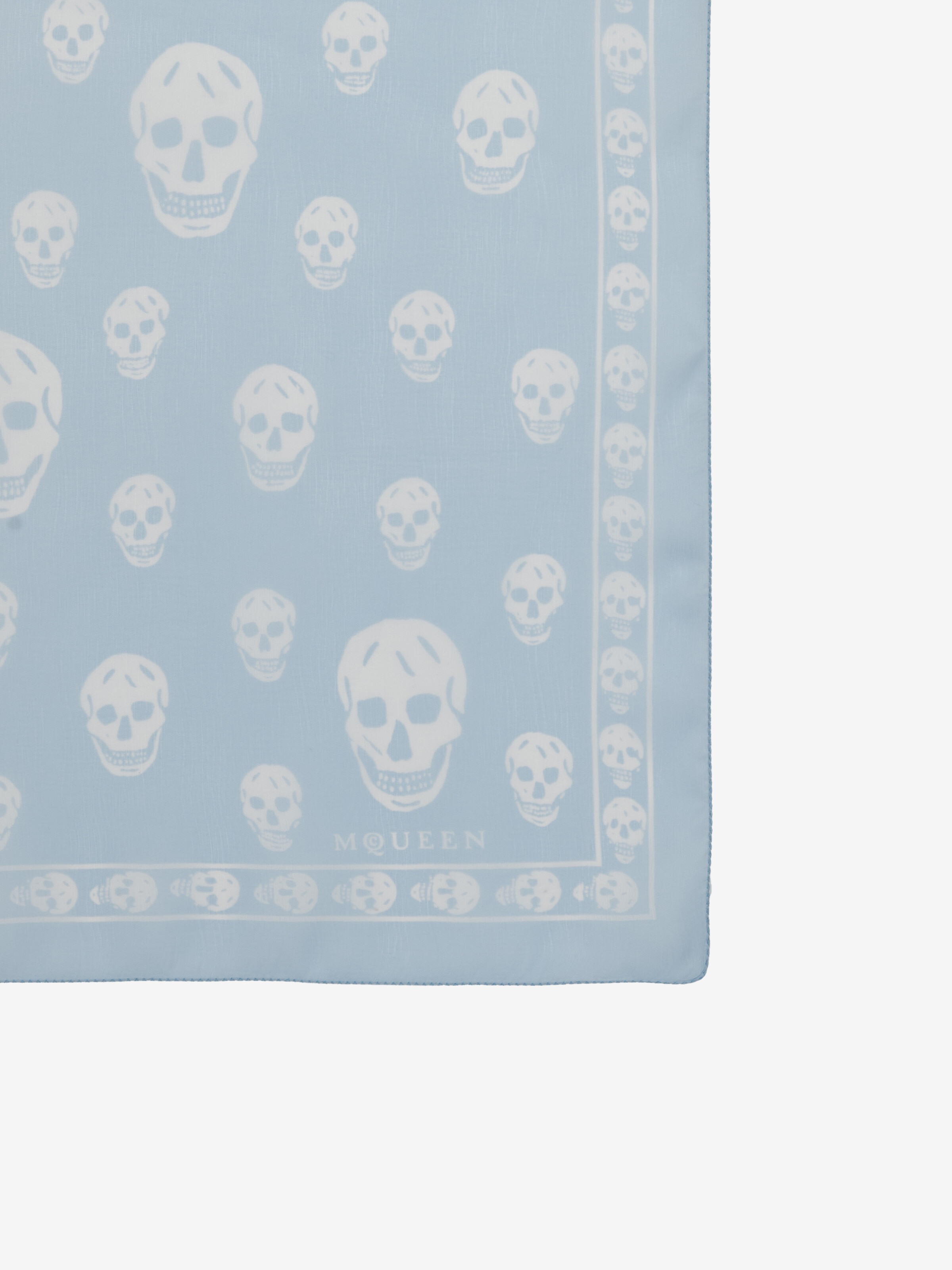 Women's Classic Skull Foulard in Light Blue in 100% Silk | Alexander McQueen - image 3