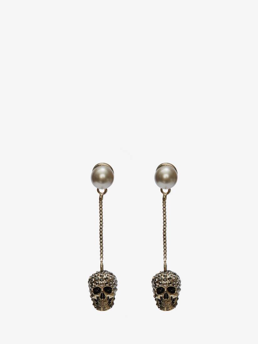 Pave Skull 链式耳环 | Alexander McQueen - image 1