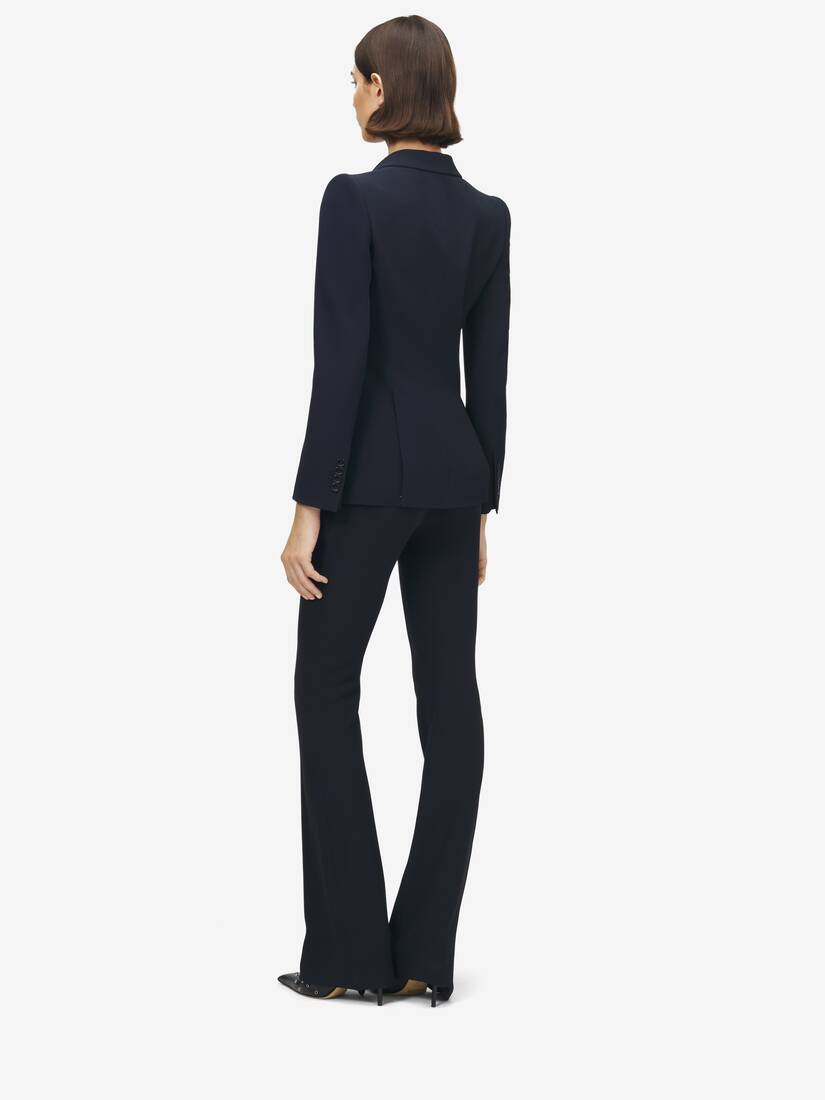 Blazer aus Blatt-Crêpe mit Revers-Schulter | Alexander McQueen - image 4