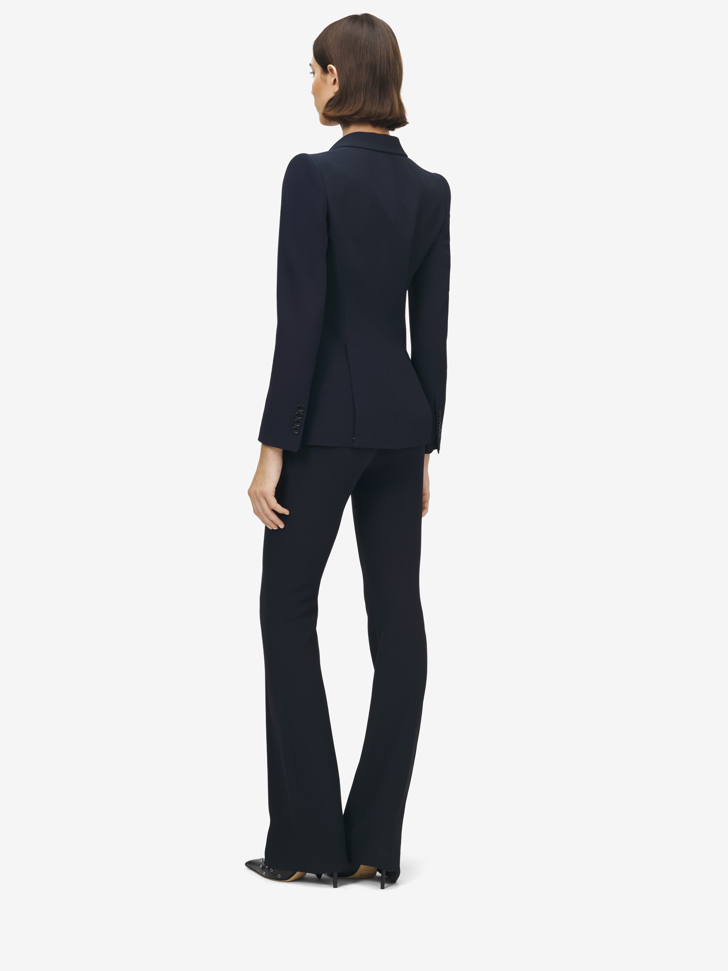 ピークショルダー リーフクレープジャケット in レーヨン 52% / アセテート 48% | Alexander McQueen - image 4