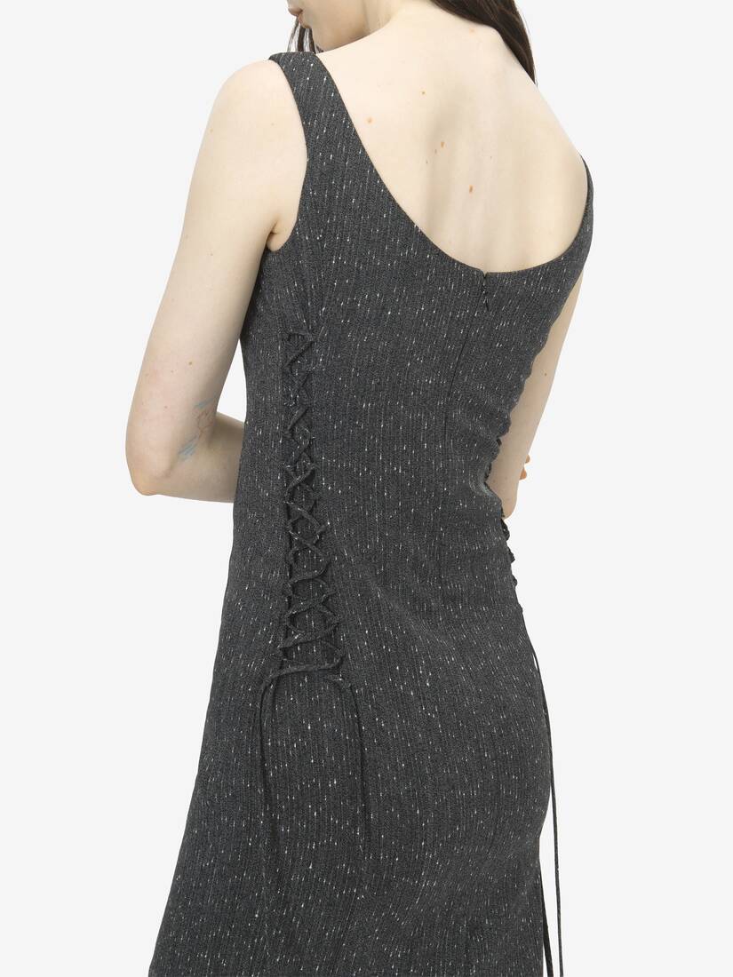 Robe crayon corset en dentelle et fines rayures mouchetées | Alexander McQueen - image 5