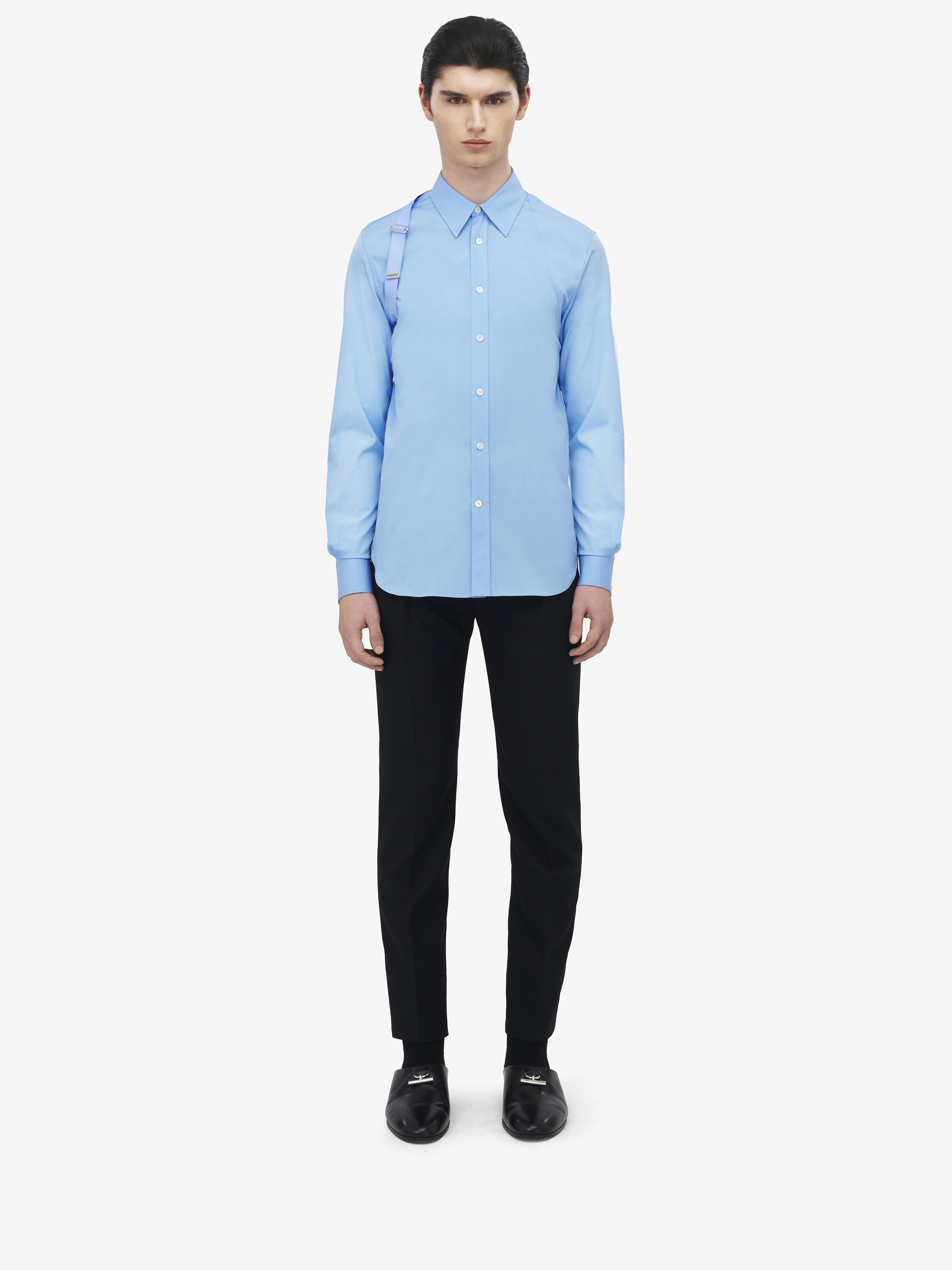 标志饰带背带衬衫 in 97% 棉,3% 弹性纤维 | Alexander McQueen - image 2