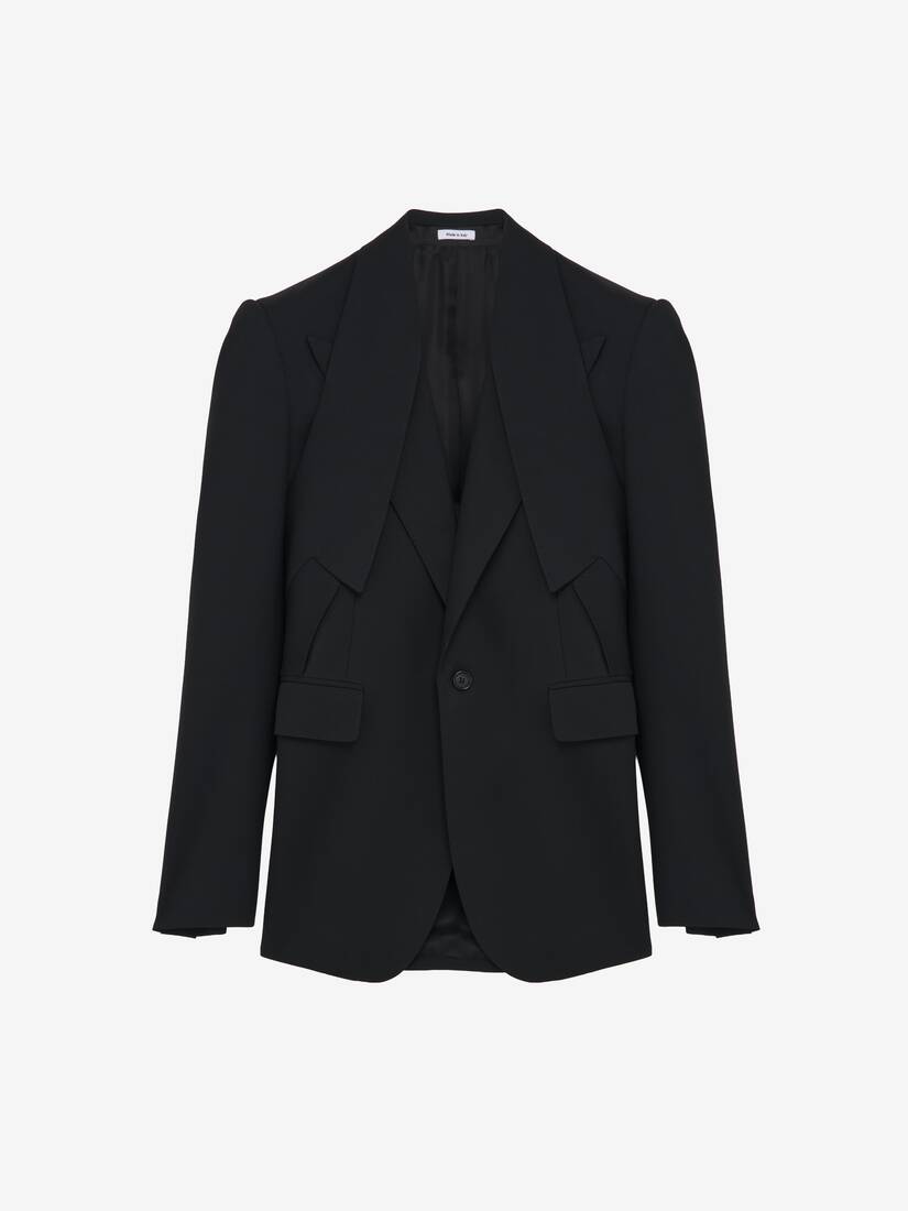 Reverse Lapel Single-breasted Jacket