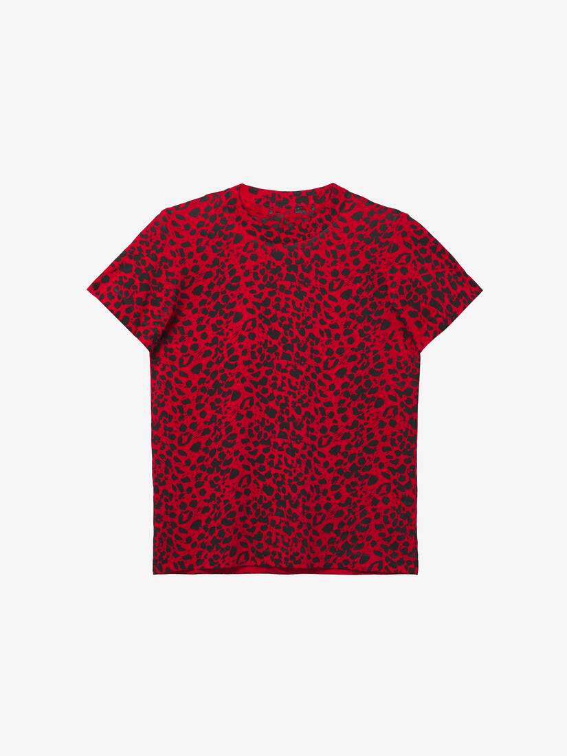 Körperbetontes T-Shirt mit Leopardenmotiv