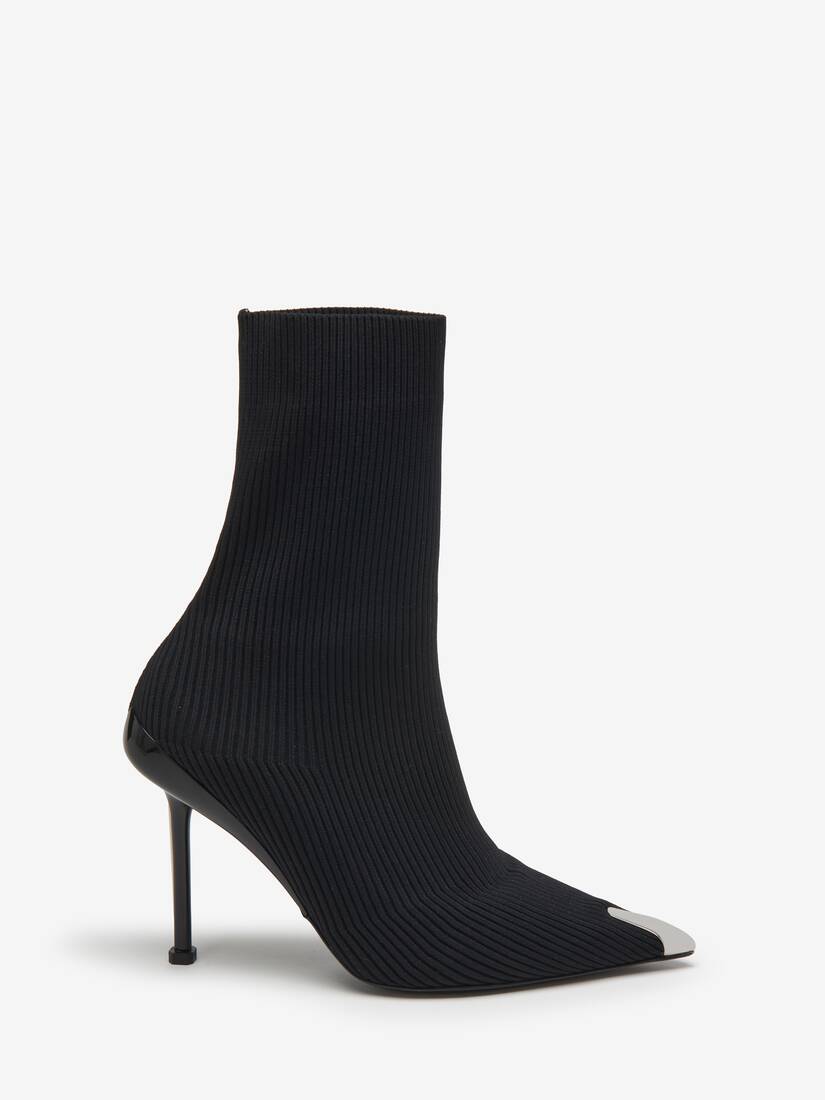 Slash Knit Boot in Black/Silver | Alexander McQueen US