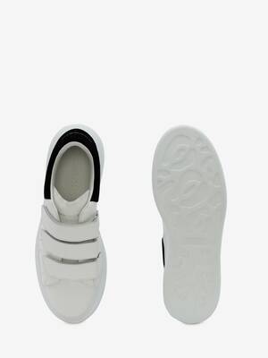 Oversized Triple Strap Sneaker in White/Black | Alexander McQueen US