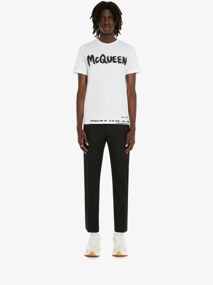 Men's McQueen Graffiti T-shirt in White
