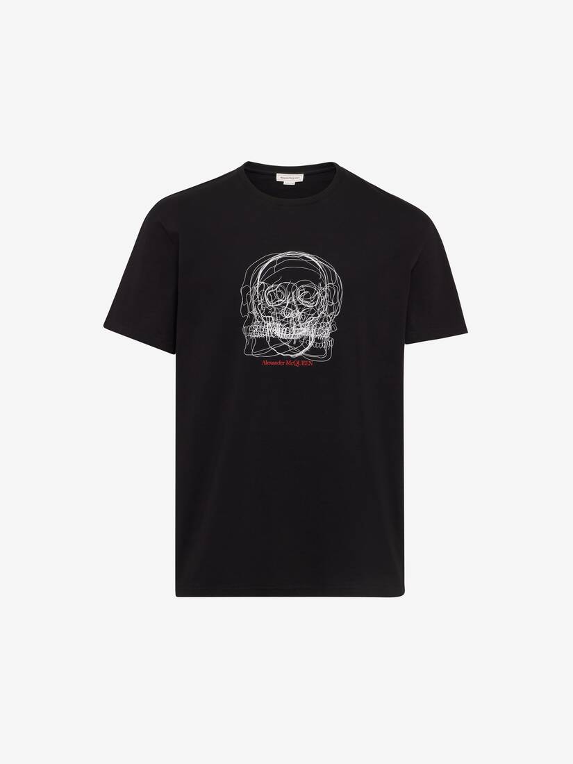 Sketch Skull T-shirt in Black | Alexander McQueen US
